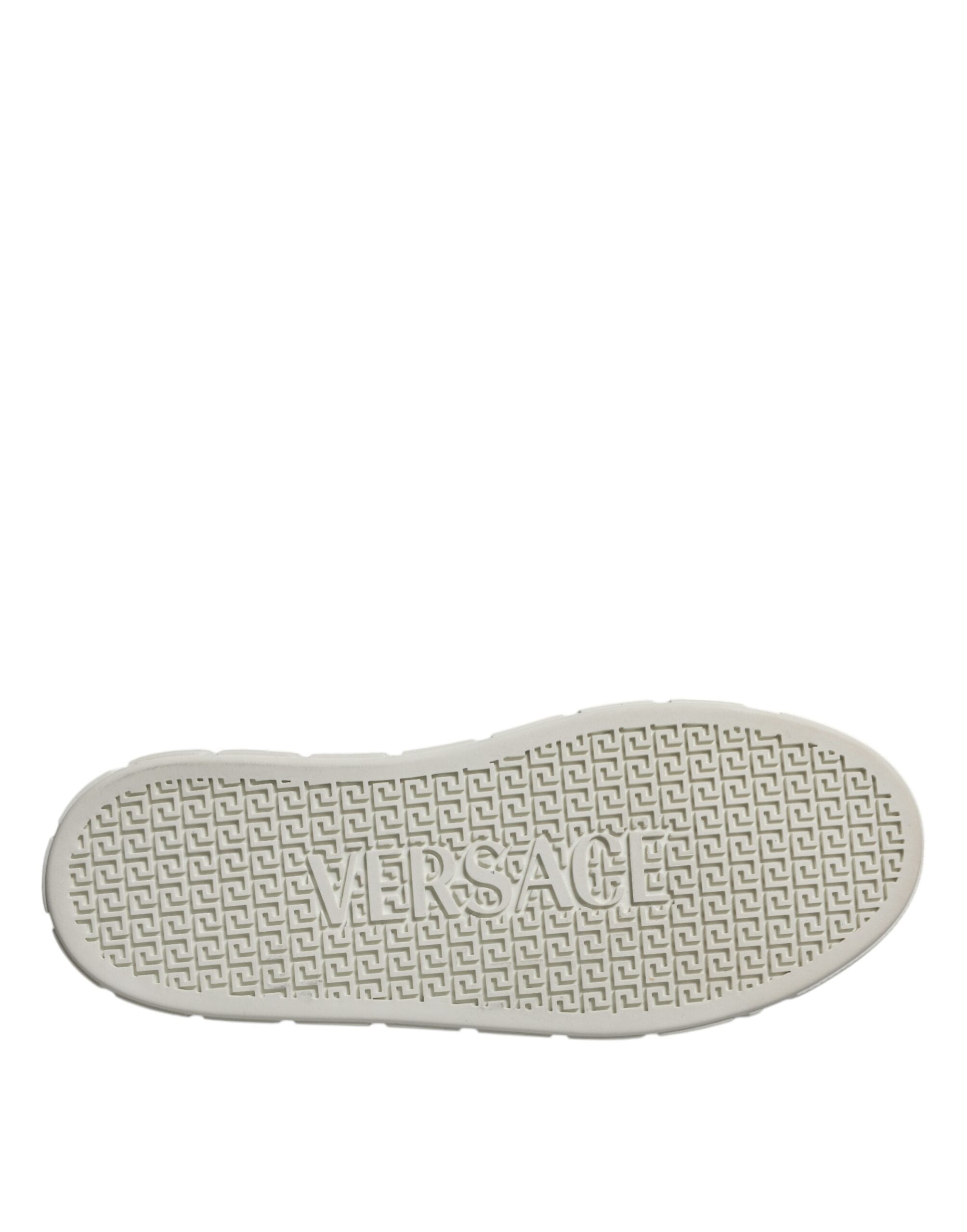 Versace White Brown Greca Print TPU Low Top Men's Sneakers Shoes-7