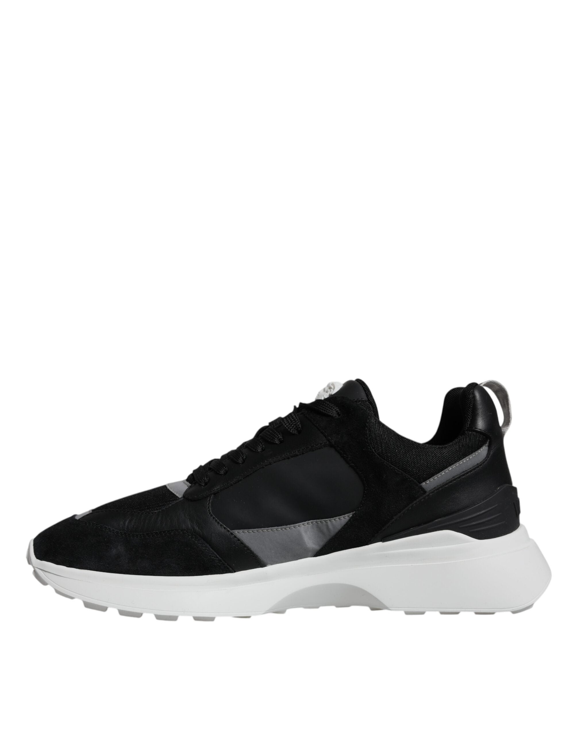 Versace Black Canvas Quad Fabric Medusa Low Top Sneakers Shoes-5