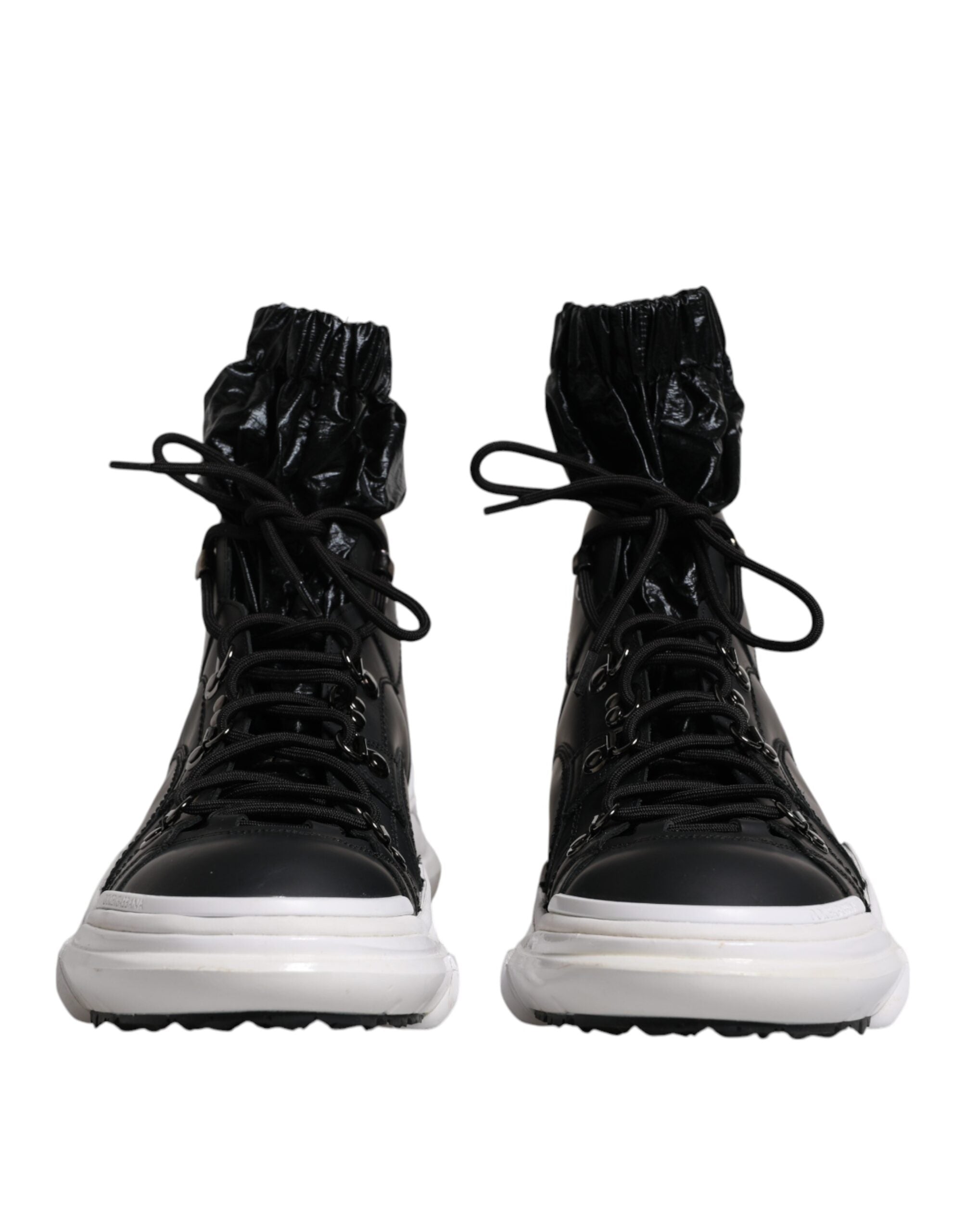 Dolce & Gabbana Black Nylon Galileo High Top Sneakers Shoes-2