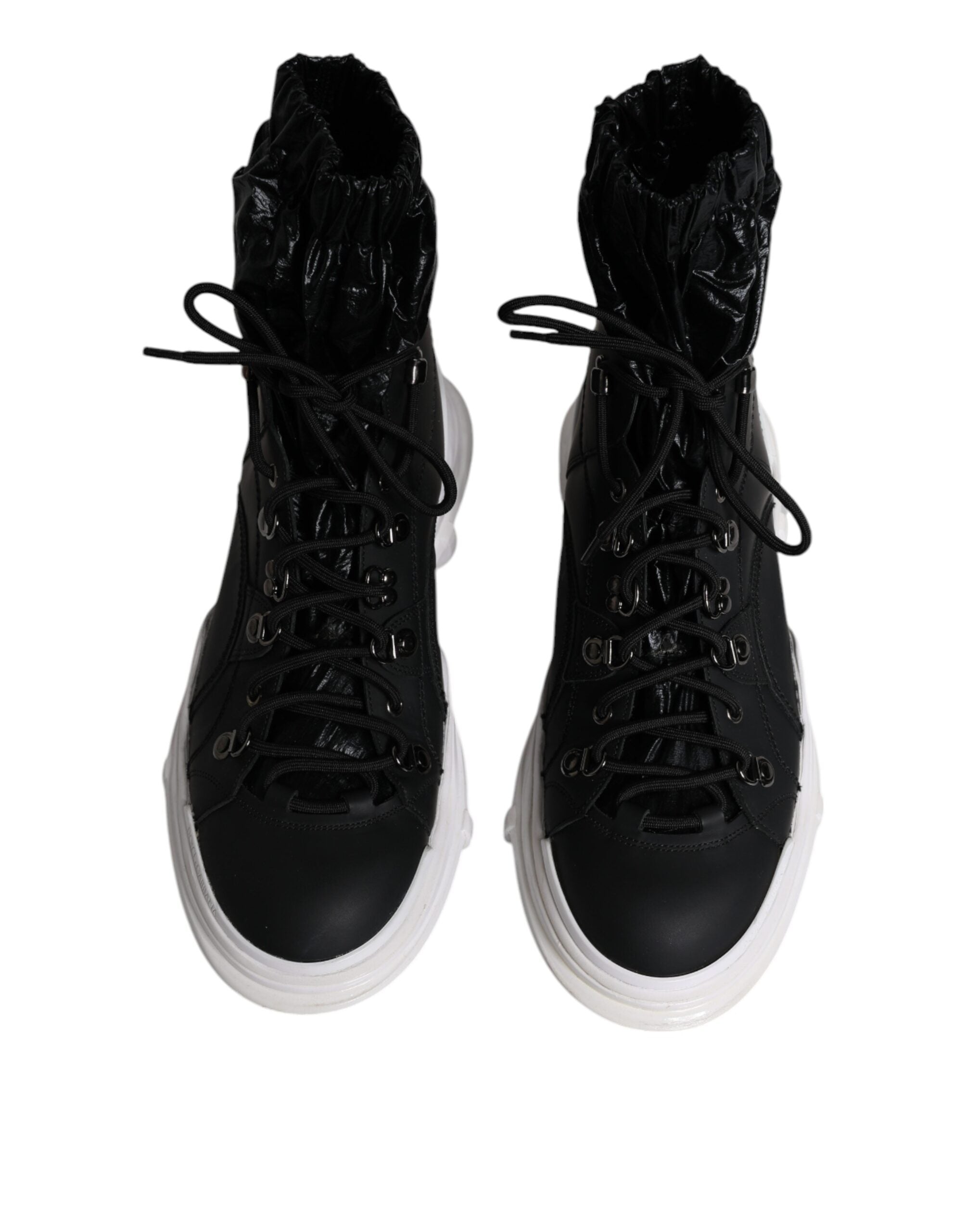 Dolce & Gabbana Black Nylon Galileo High Top Sneakers Shoes-3
