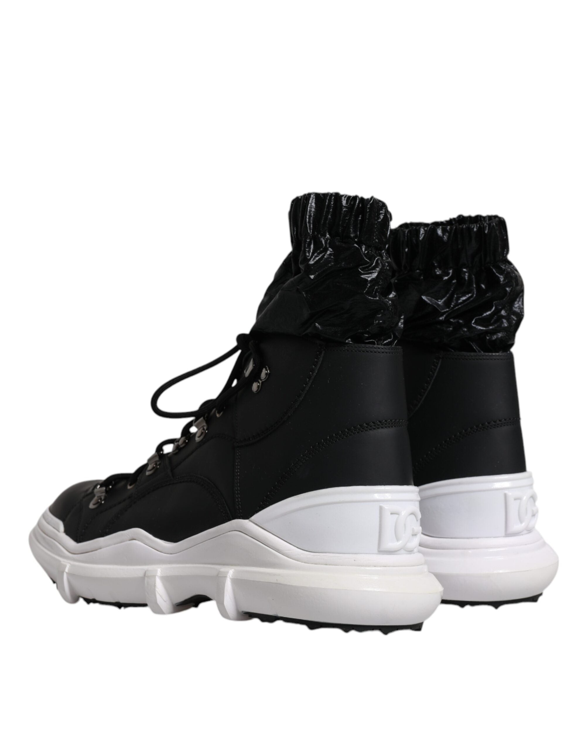 Dolce & Gabbana Black Nylon Galileo High Top Sneakers Shoes-5