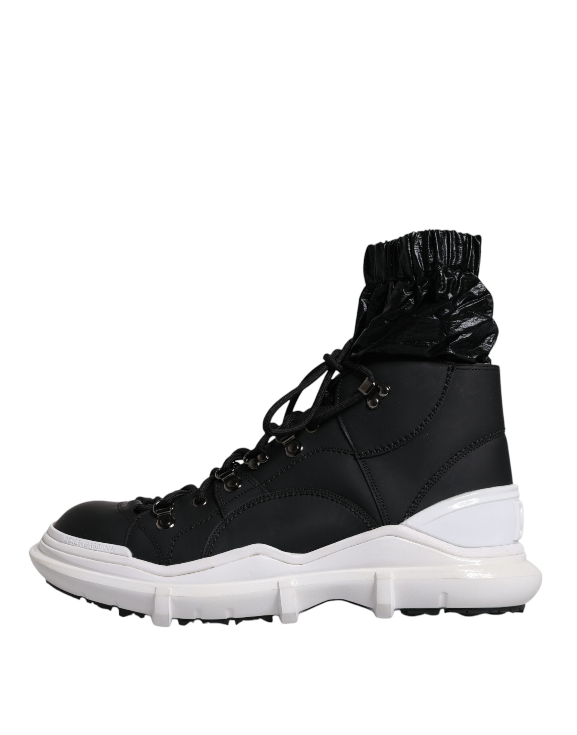 Dolce & Gabbana Black Nylon Galileo High Top Sneakers Shoes-6