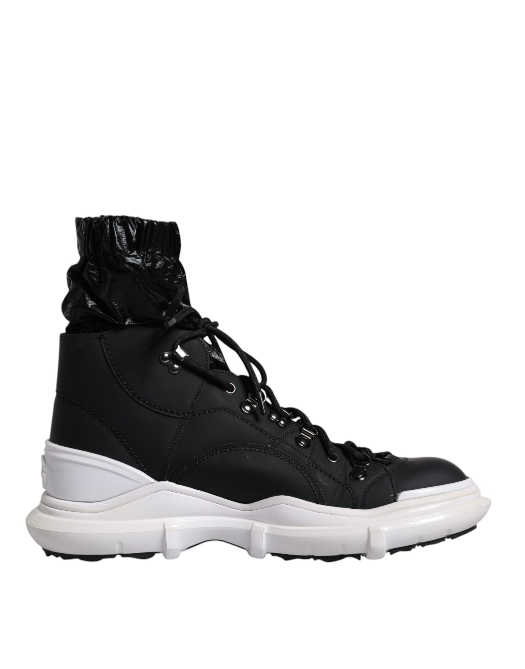 Dolce & Gabbana Black Nylon Galileo High Top Sneakers Shoes-1