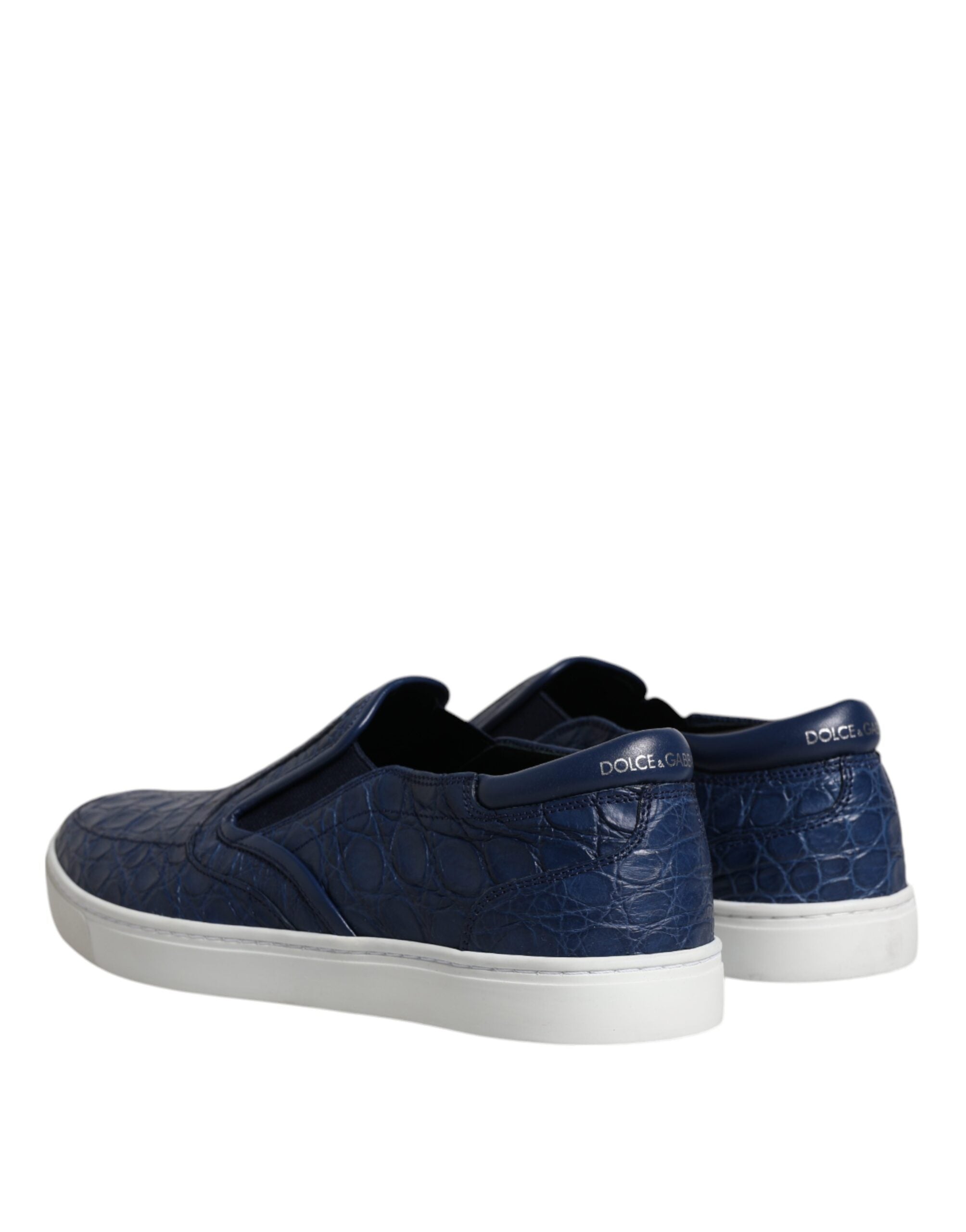Dolce & Gabbana Blue Croc Exotic Leather Men's Sneakers Shoes-5