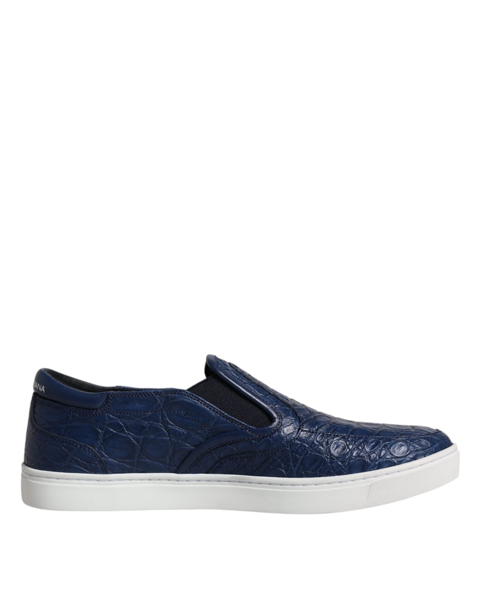 Dolce & Gabbana Blue Croc Exotic Leather Men's Sneakers Shoes-1