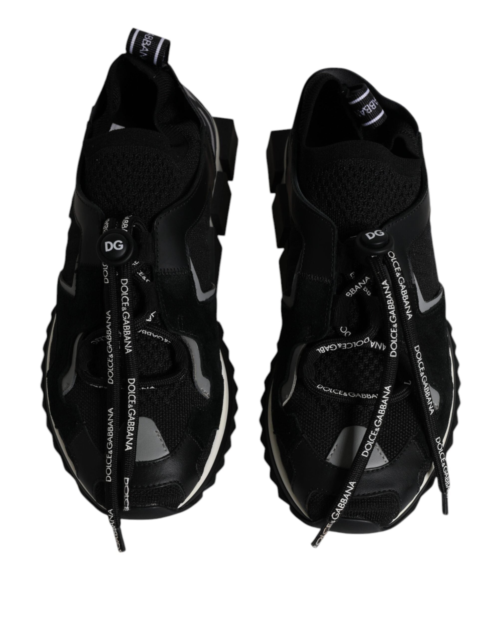 Dolce & Gabbana Schwarz Weiß Logo Sorrento Herren Turnschuhe Schuhe-3