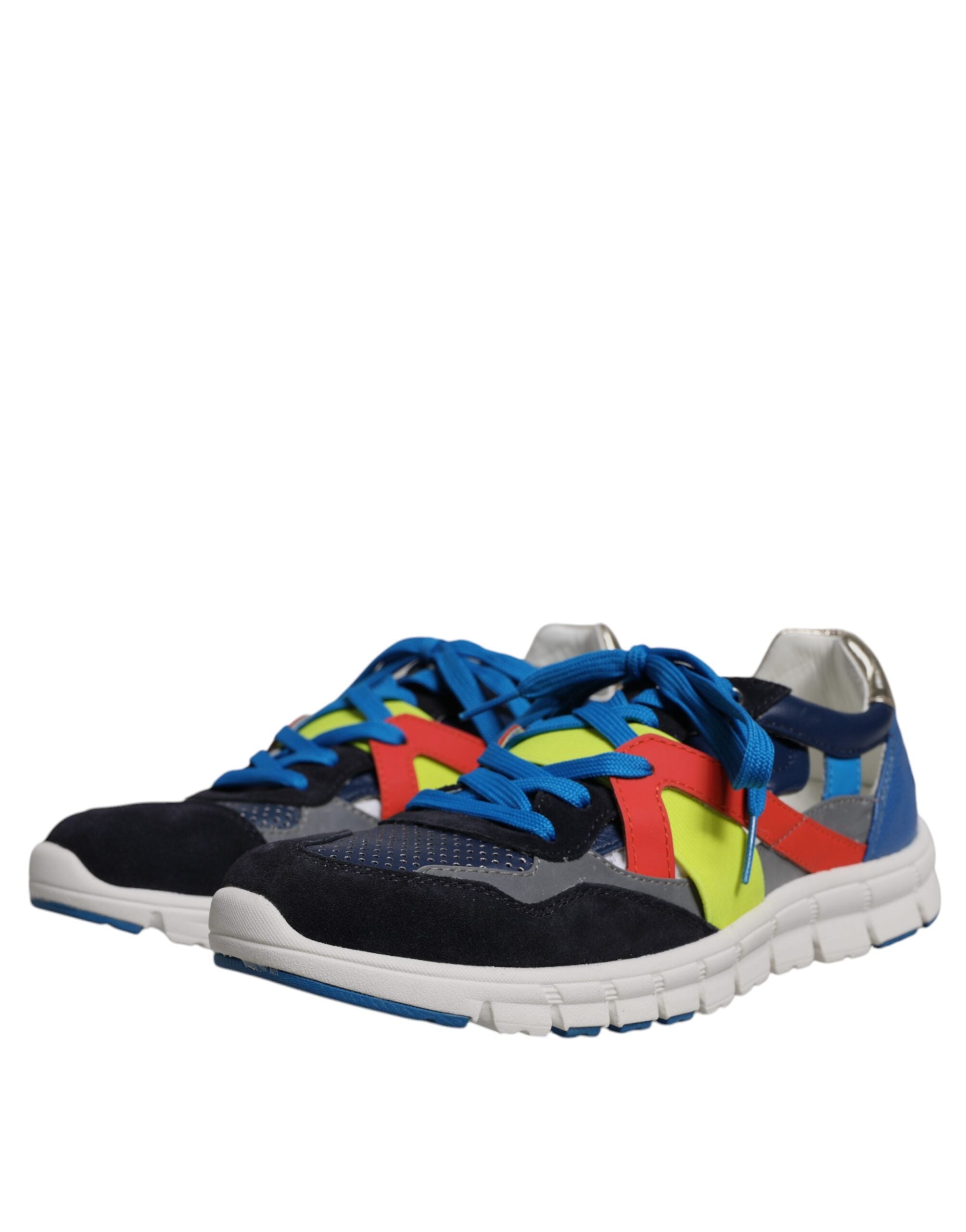 Dolce & Gabbana Multicolor Leder Wildleder Low Top Sneakers Schuhe-3