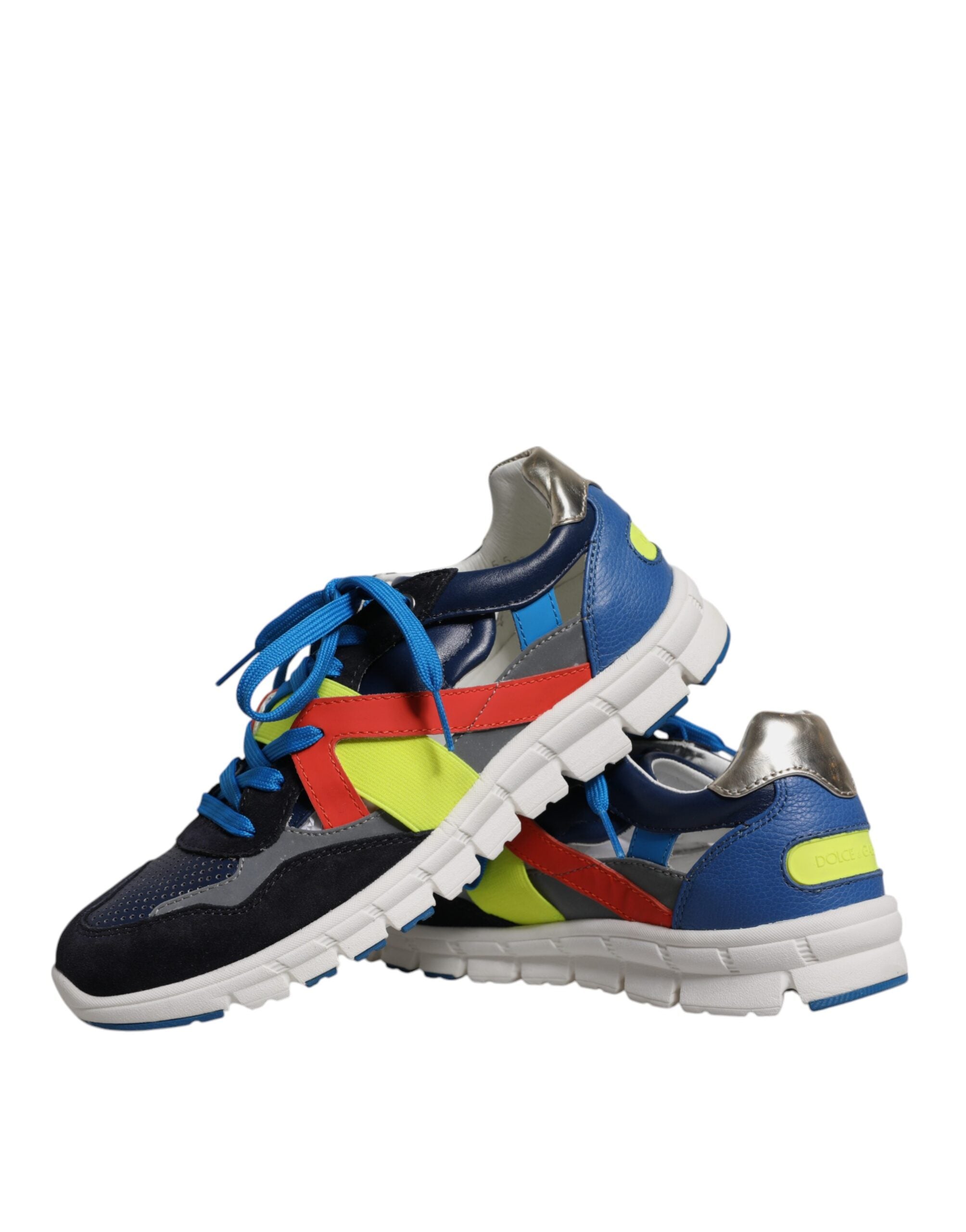 Dolce & Gabbana Multicolor Leder Wildleder Low Top Sneakers Schuhe-8