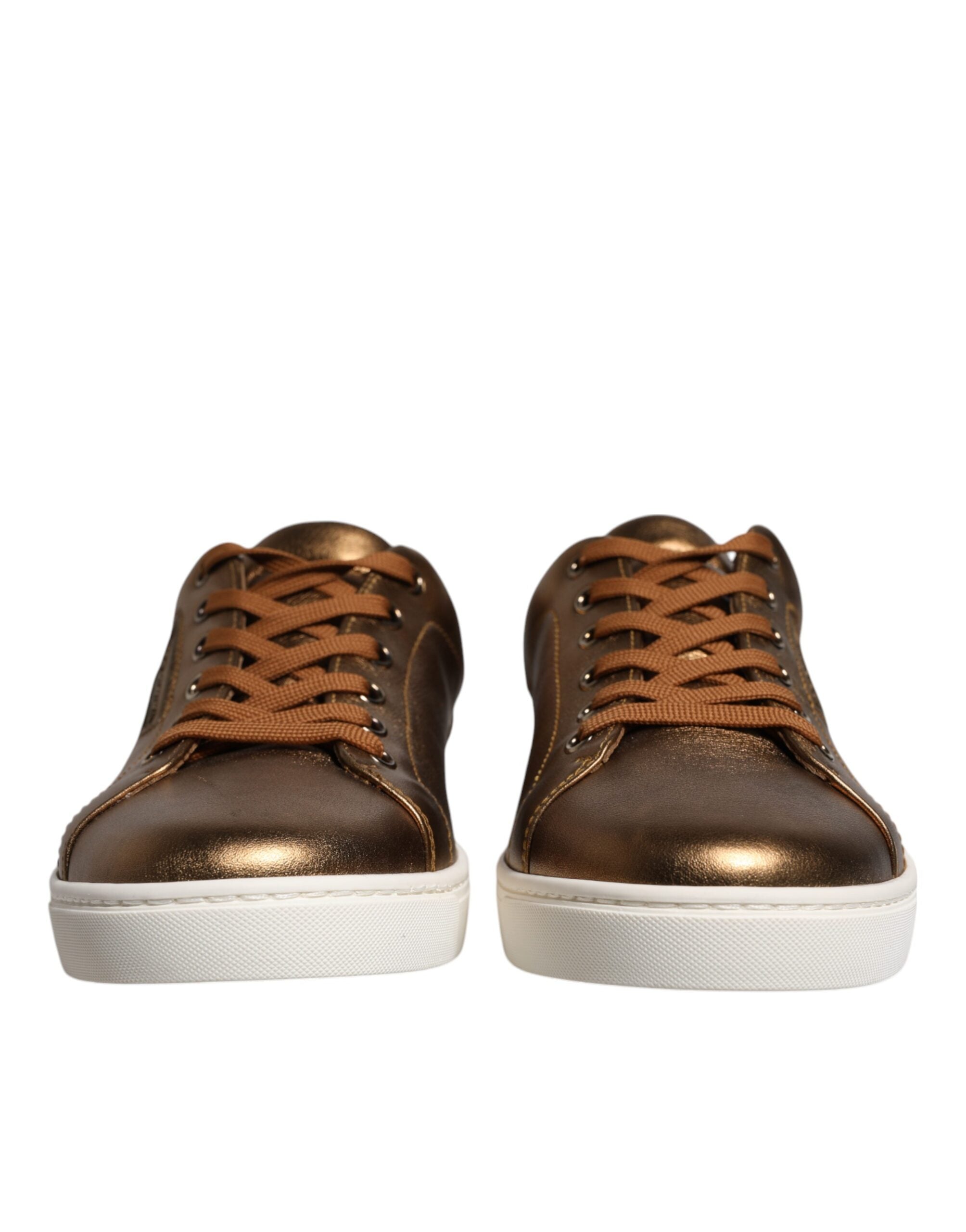 Dolce & Gabbana Gold Leather Logo London Men's Sneakers Shoes-2