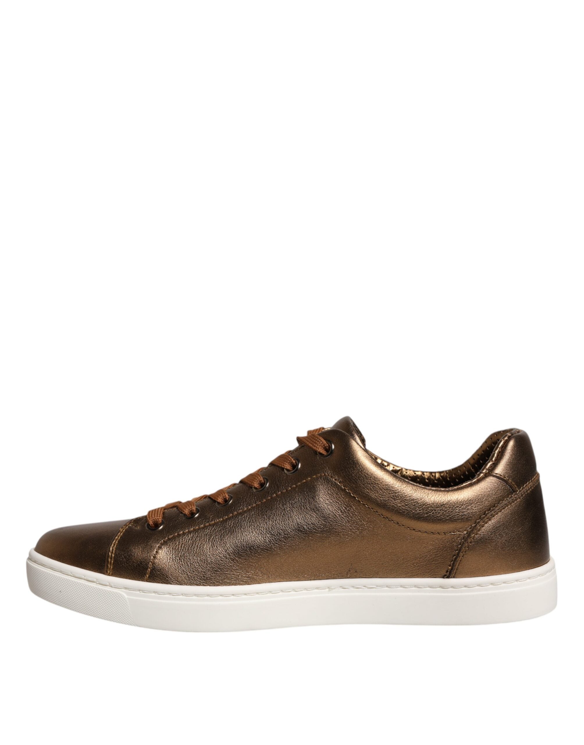 Dolce & Gabbana Gold Leather Logo London Men's Sneakers Shoes-5