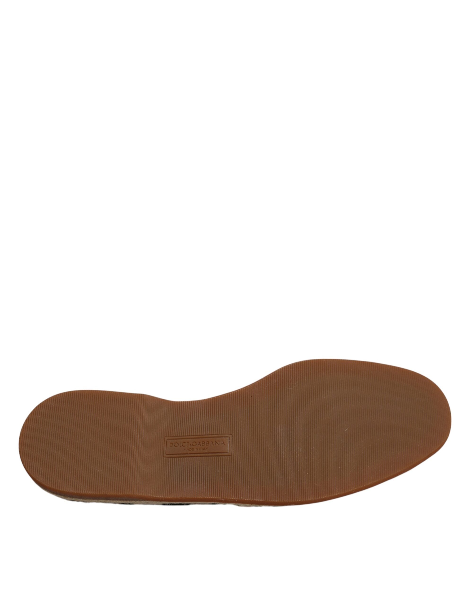 Dolce & Gabbana Schwarz Weiß Streifen Slip On Espadrille Schuhe-7
