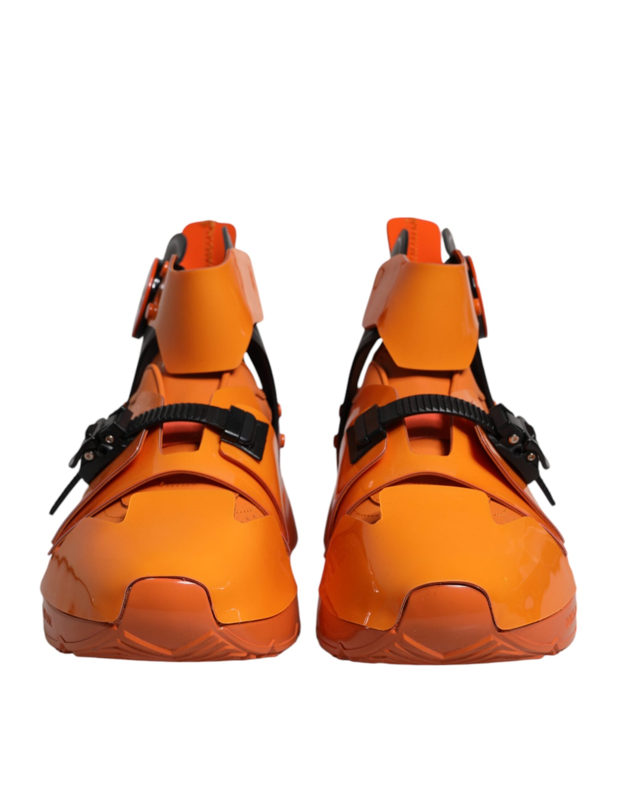 Dolce & Gabbana Orange Multi Panel Chunky High Top Sneakers Shoes-2