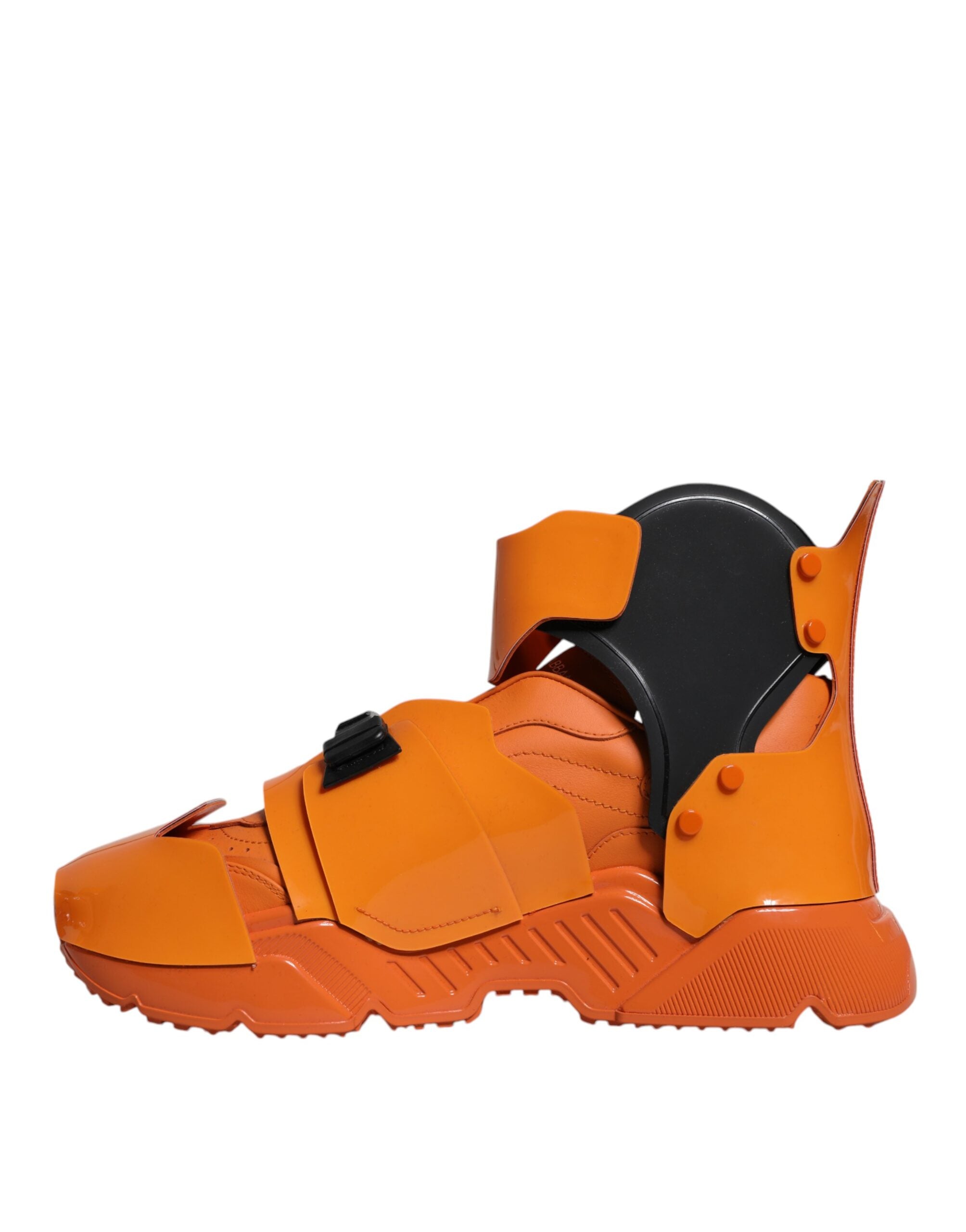 Dolce & Gabbana Orange Multi Panel Chunky High Top Sneakers Shoes-5