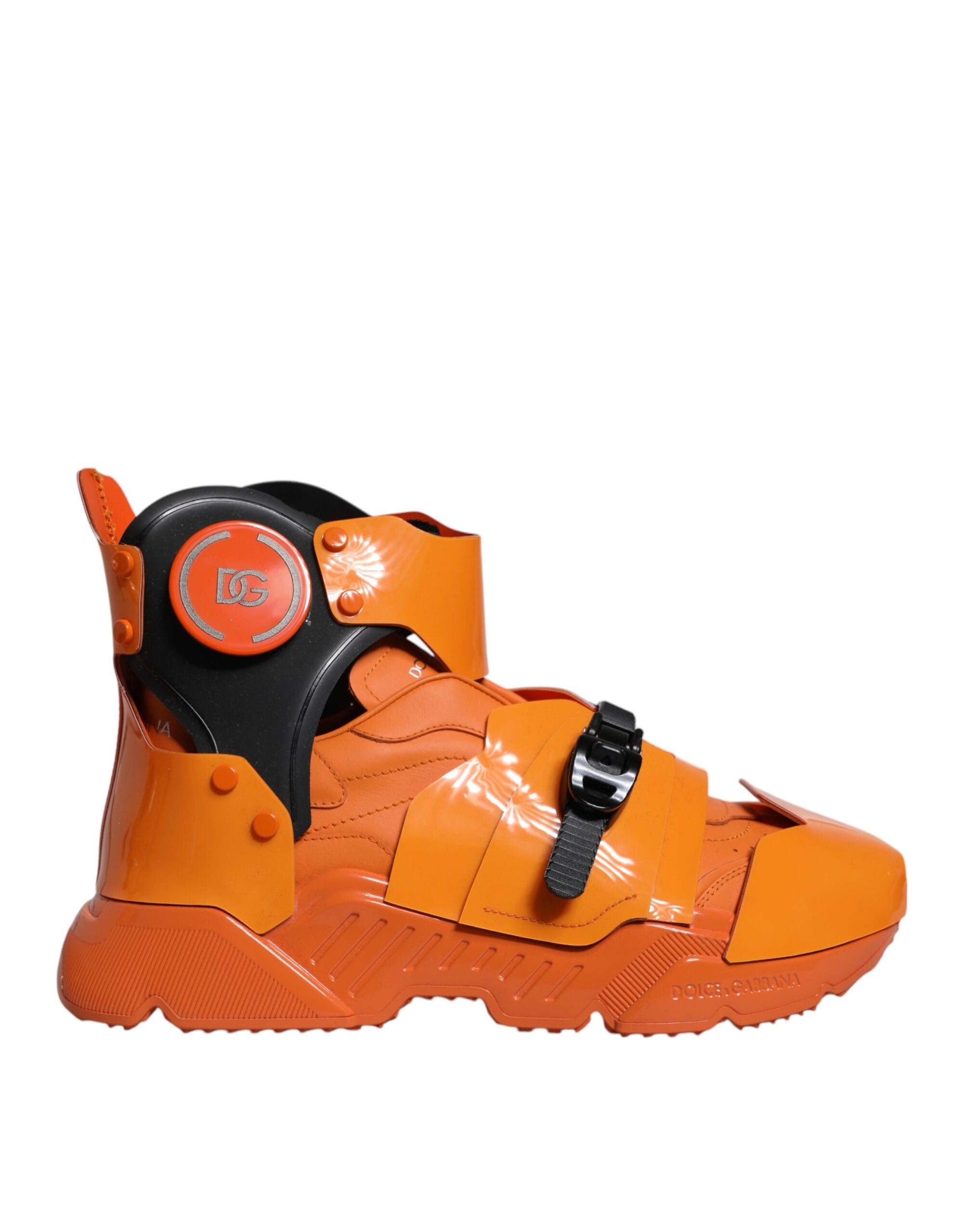 Dolce & Gabbana Orange Multi Panel Chunky High Top Sneakers Shoes-6