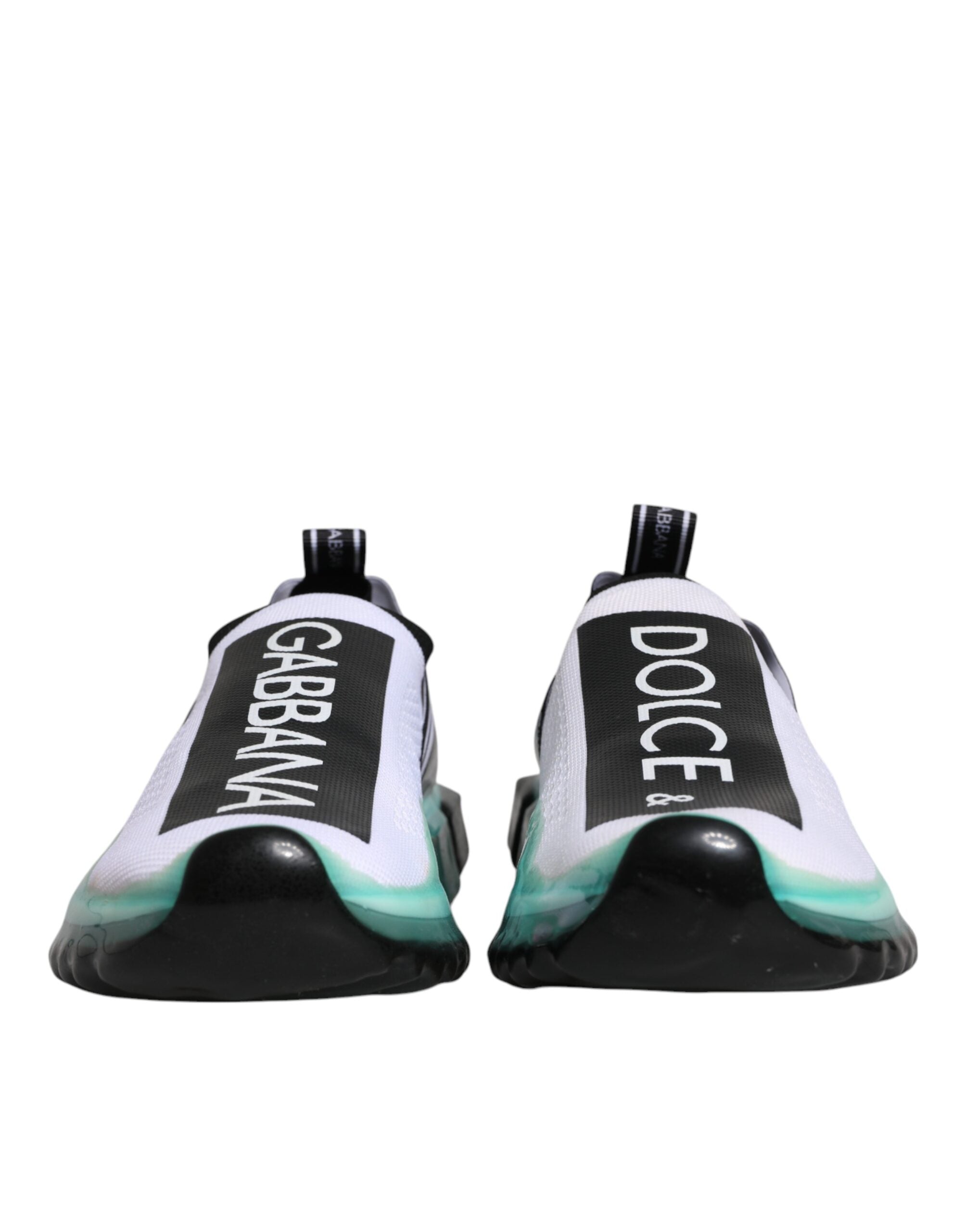 Dolce & Gabbana Weiß Blau Sorrento Slip On Turnschuhe Schuhe-2