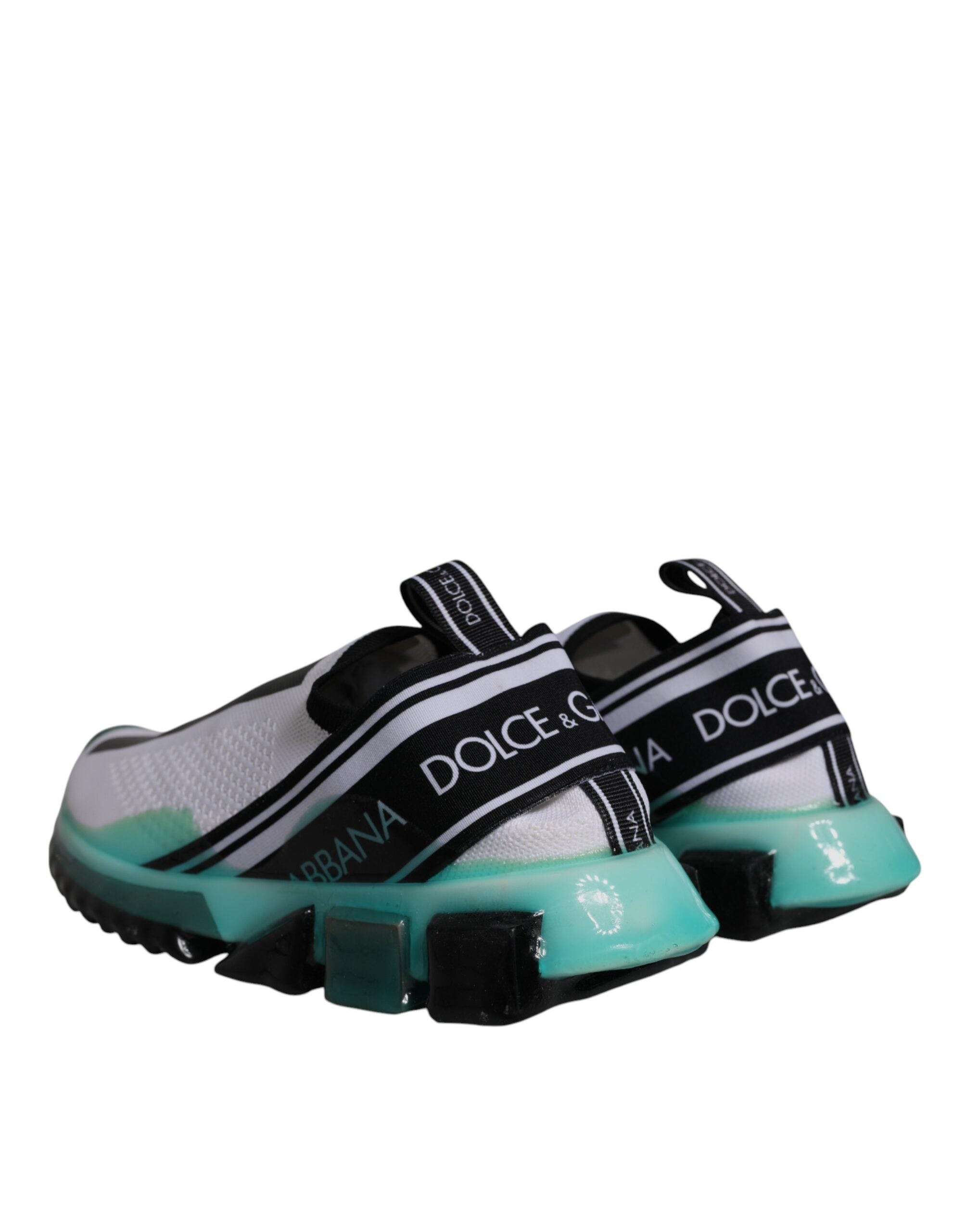 Dolce & Gabbana Weiß Blau Sorrento Slip On Turnschuhe Schuhe-4