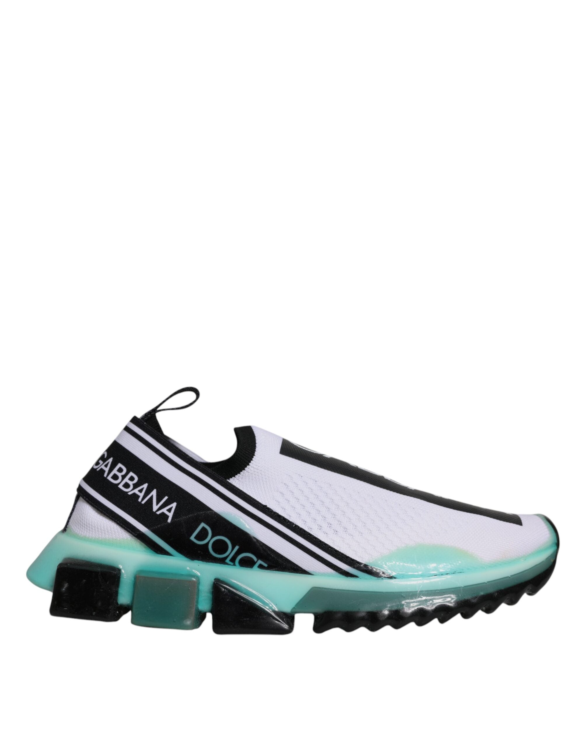 Dolce & Gabbana Weiß Blau Sorrento Slip On Turnschuhe Schuhe-1