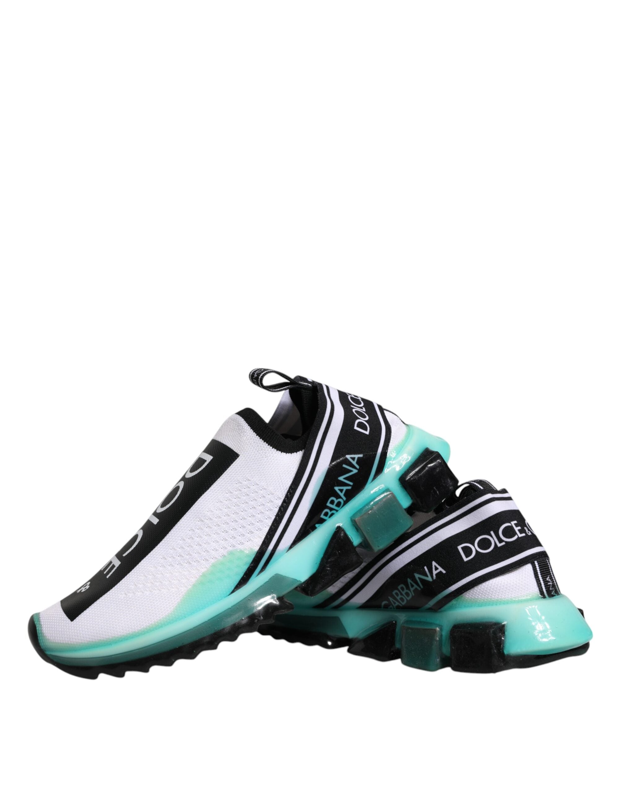 Dolce & Gabbana Weiß Blau Sorrento Slip On Turnschuhe Schuhe-8