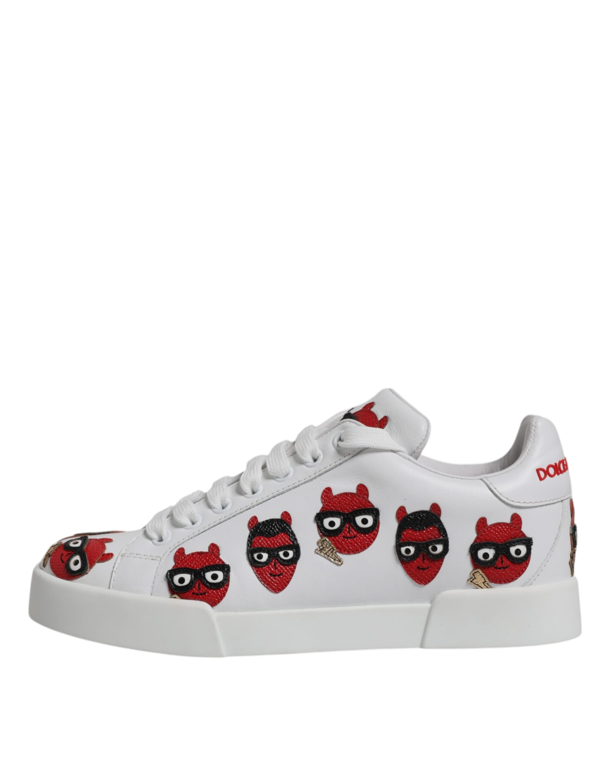 Zapatillas deportivas Portofino con cara de diablo blancas de Dolce & Gabbana-6