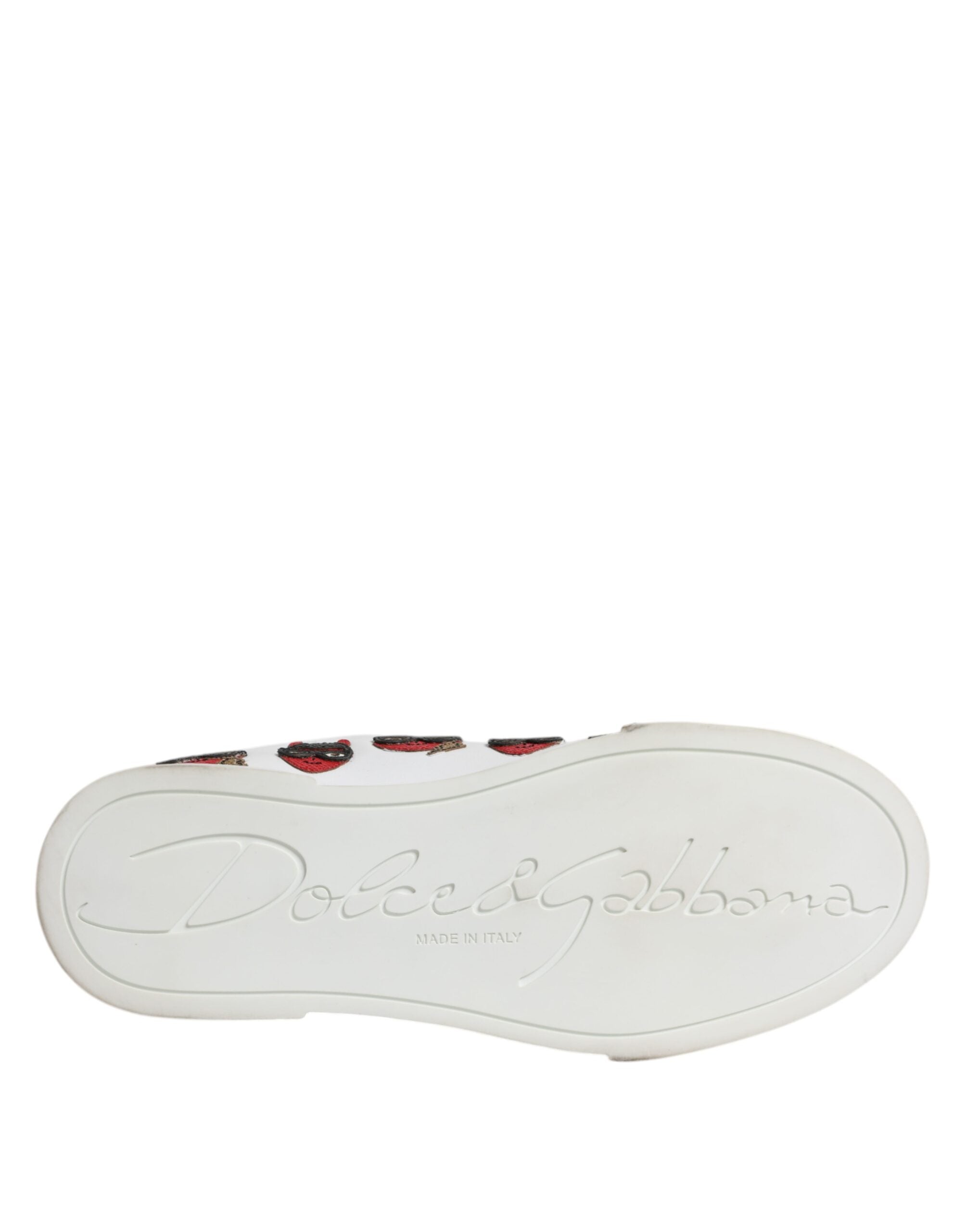 Zapatillas deportivas Portofino con cara de diablo blancas de Dolce & Gabbana-8