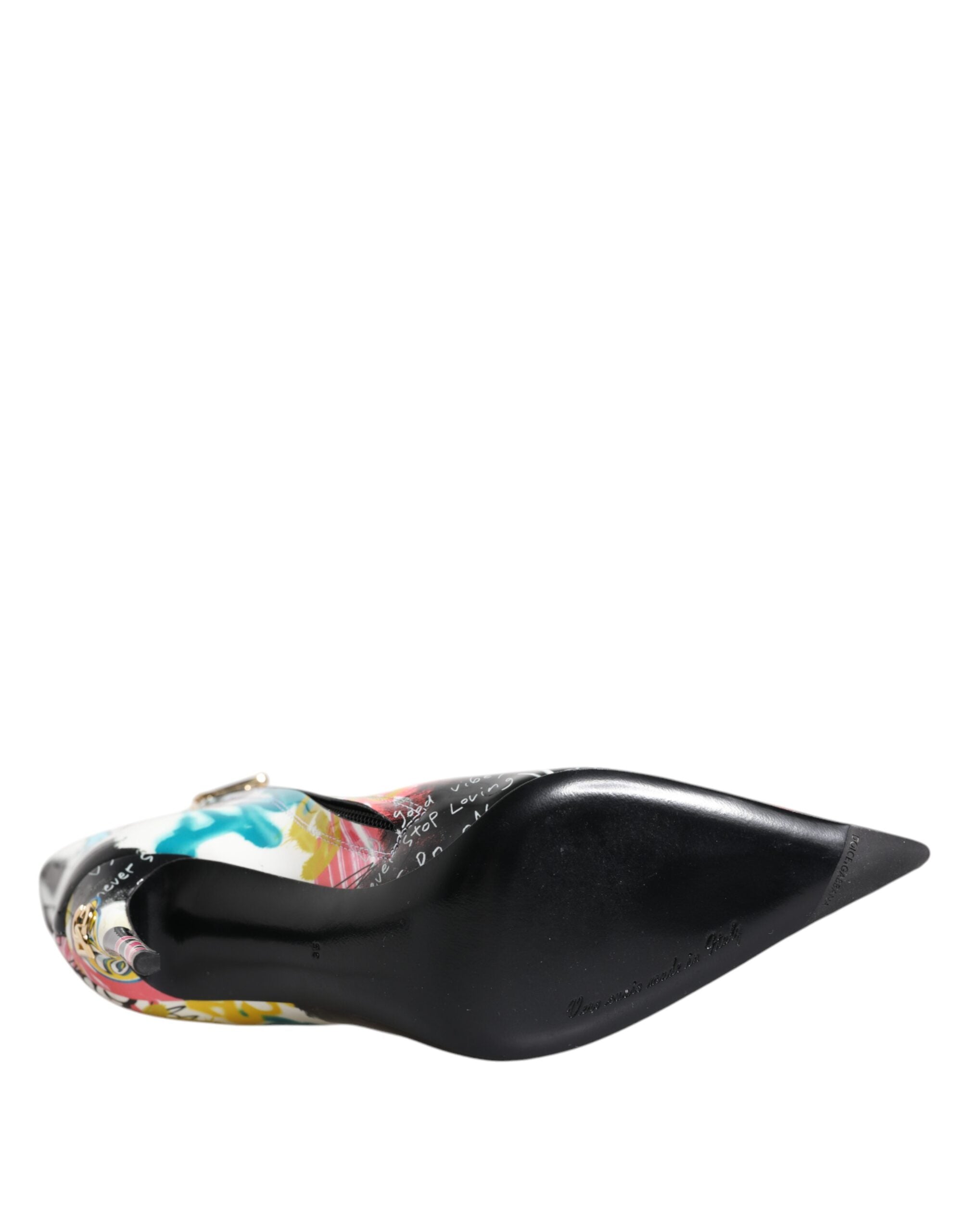 Dolce & Gabbana Multicolor Graffiti Keira Mid Calf Boots Shoes-8