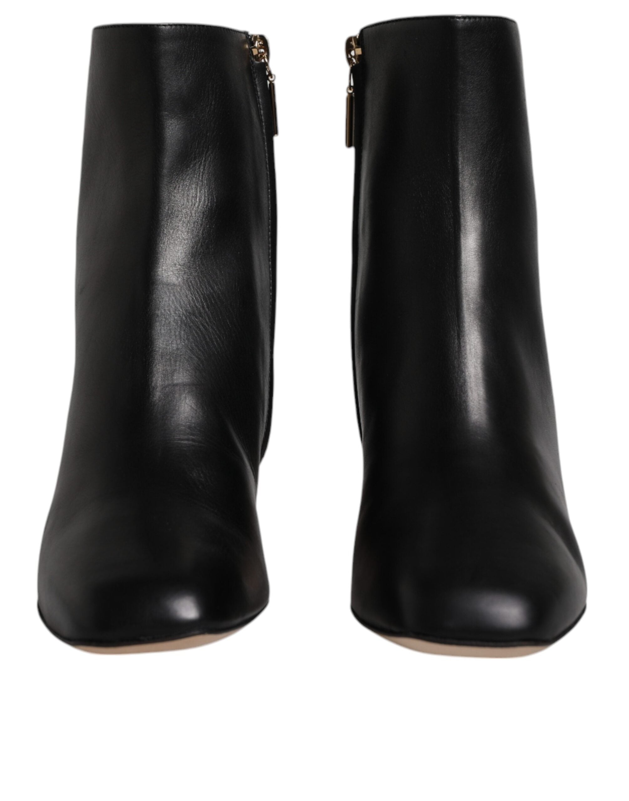 Dolce & Gabbana Black Jackie Leather Mid Calf Boots Shoes-2