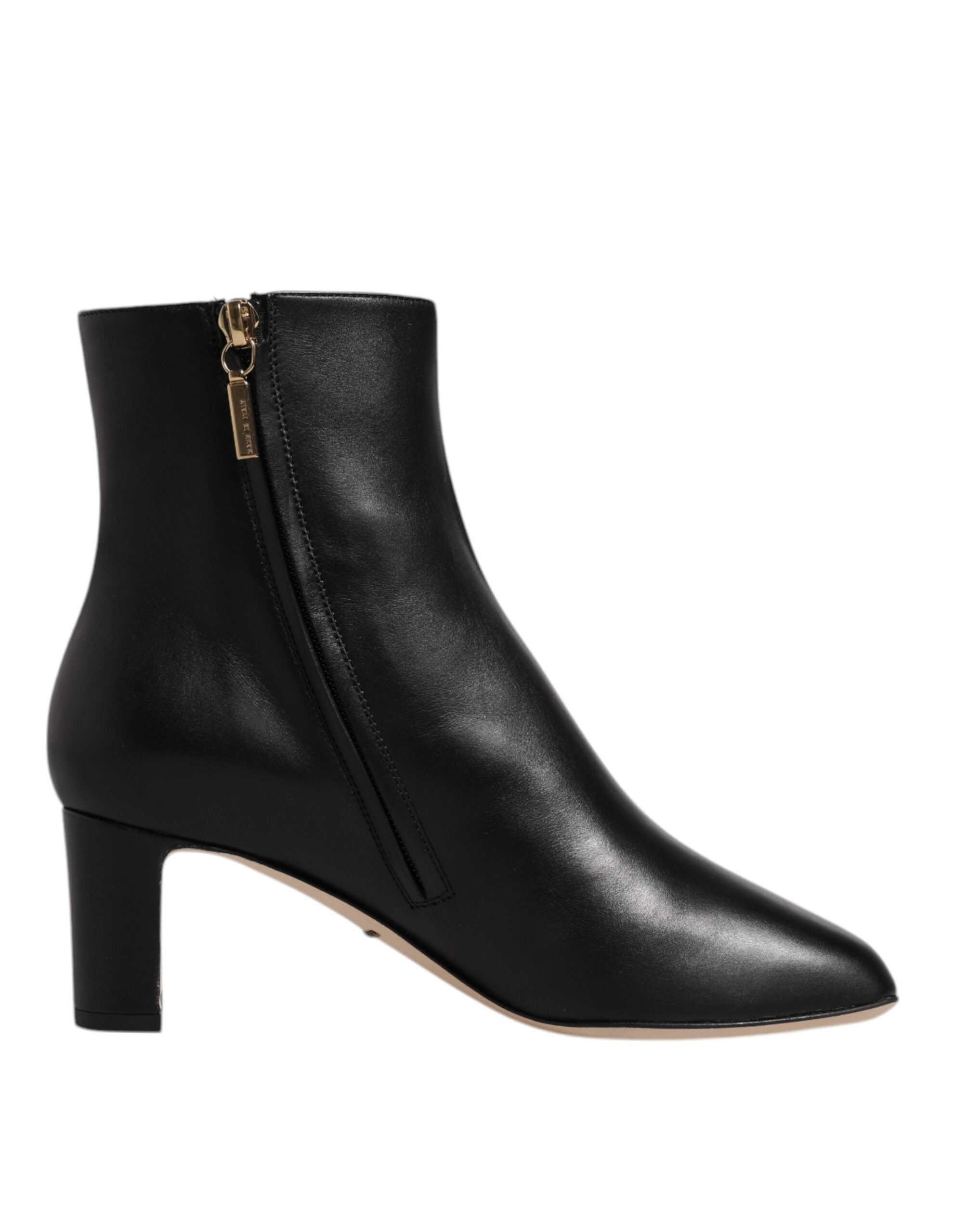 Dolce & Gabbana Black Jackie Leather Mid Calf Boots Shoes-7