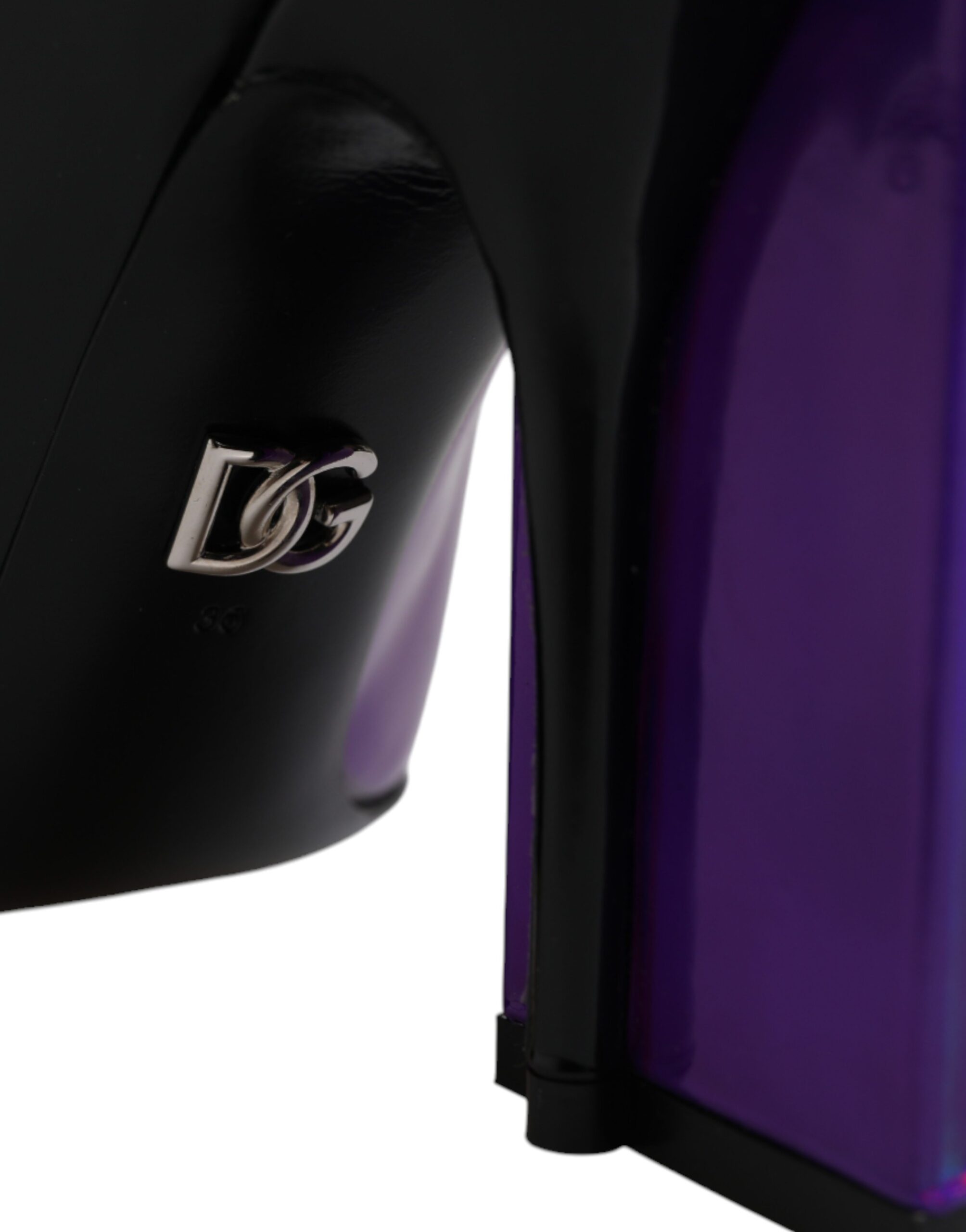Dolce & Gabbana Purple Black Pointed Boots Shoes-6