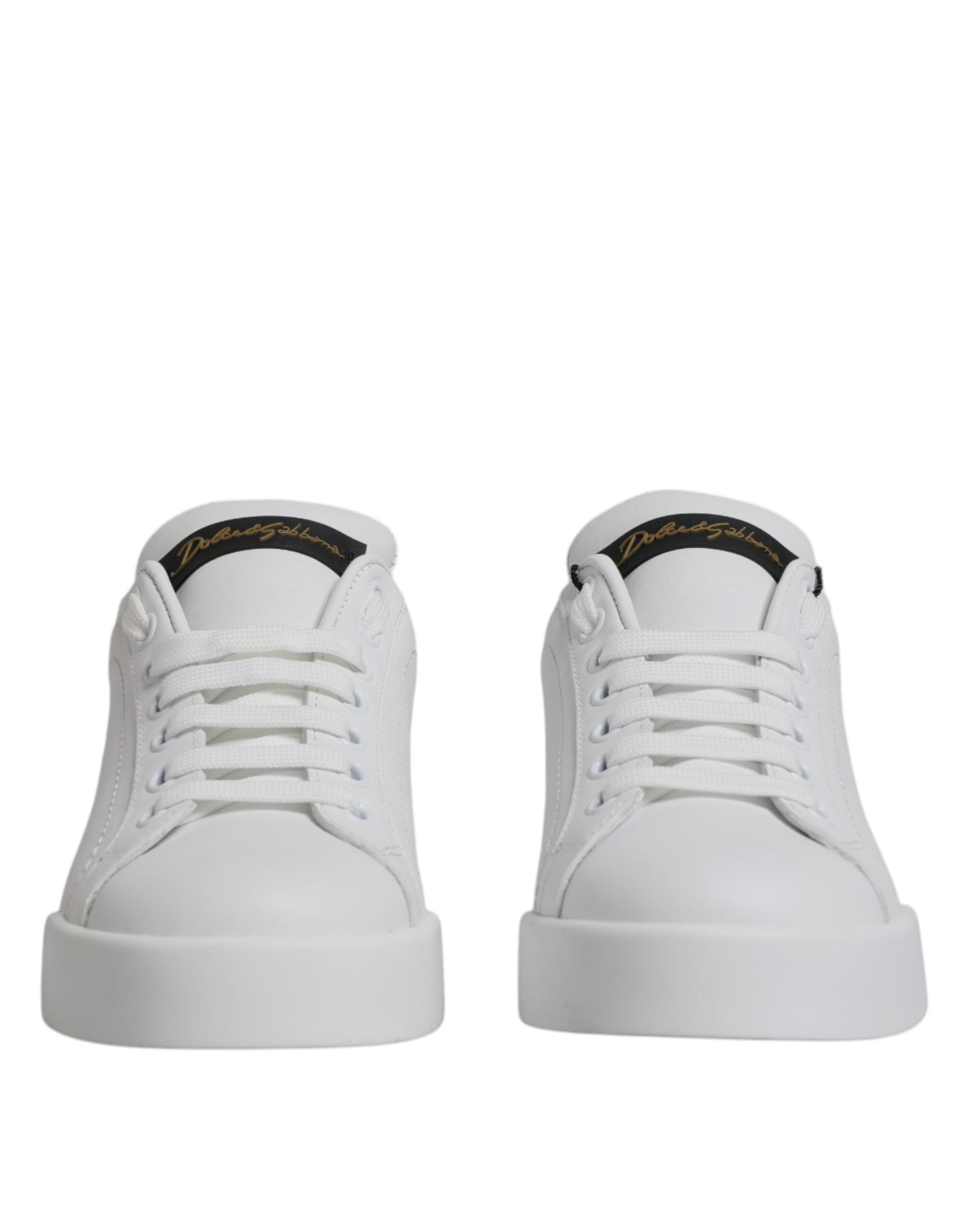 Dolce & Gabbana White Leather Classic Low Top Sneakers Shoes-2