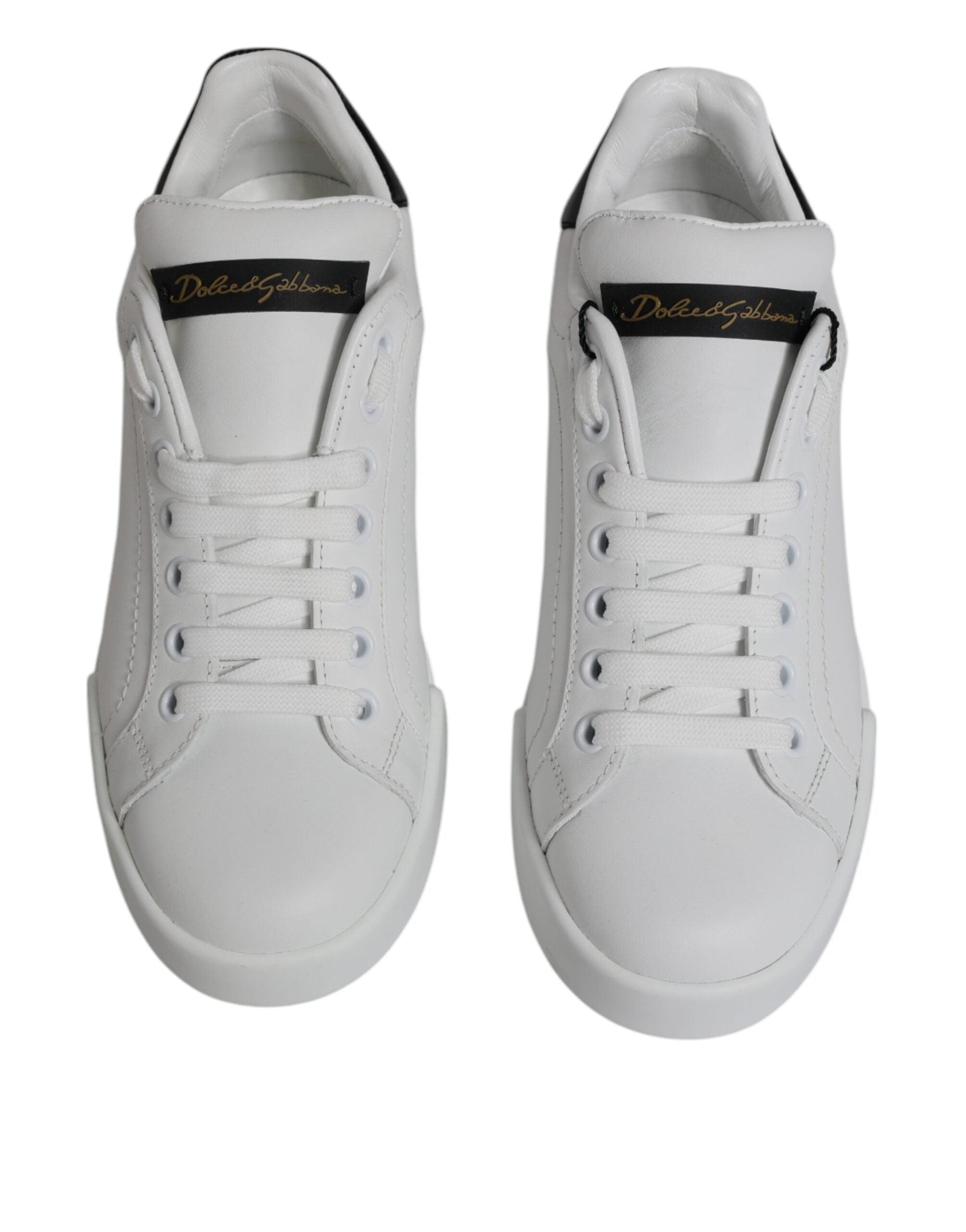 Dolce & Gabbana White Leather Classic Low Top Sneakers Shoes-3