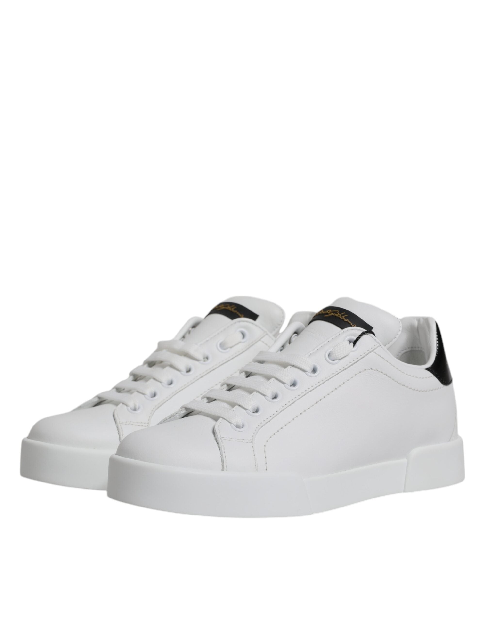 Dolce & Gabbana White Leather Classic Low Top Sneakers Shoes-4