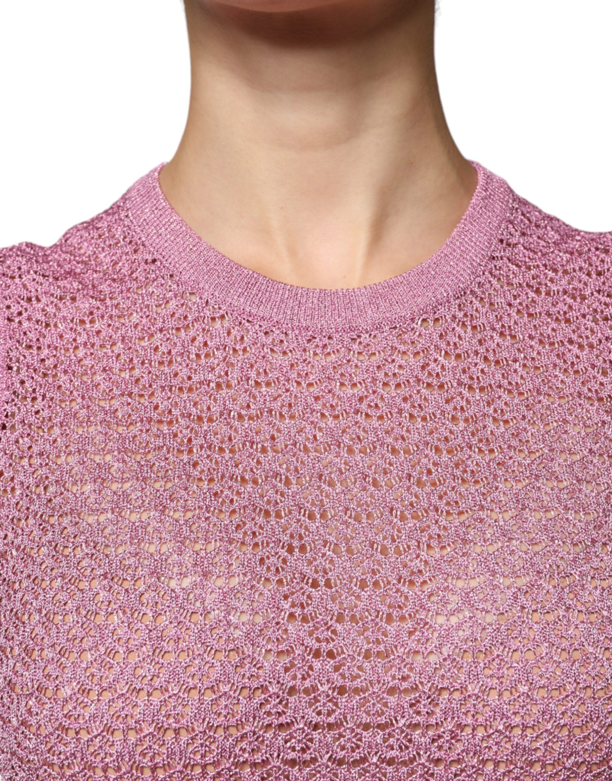 Dolce & Gabbana Pinkes ärmelloses Tank-Top aus Mesh-5