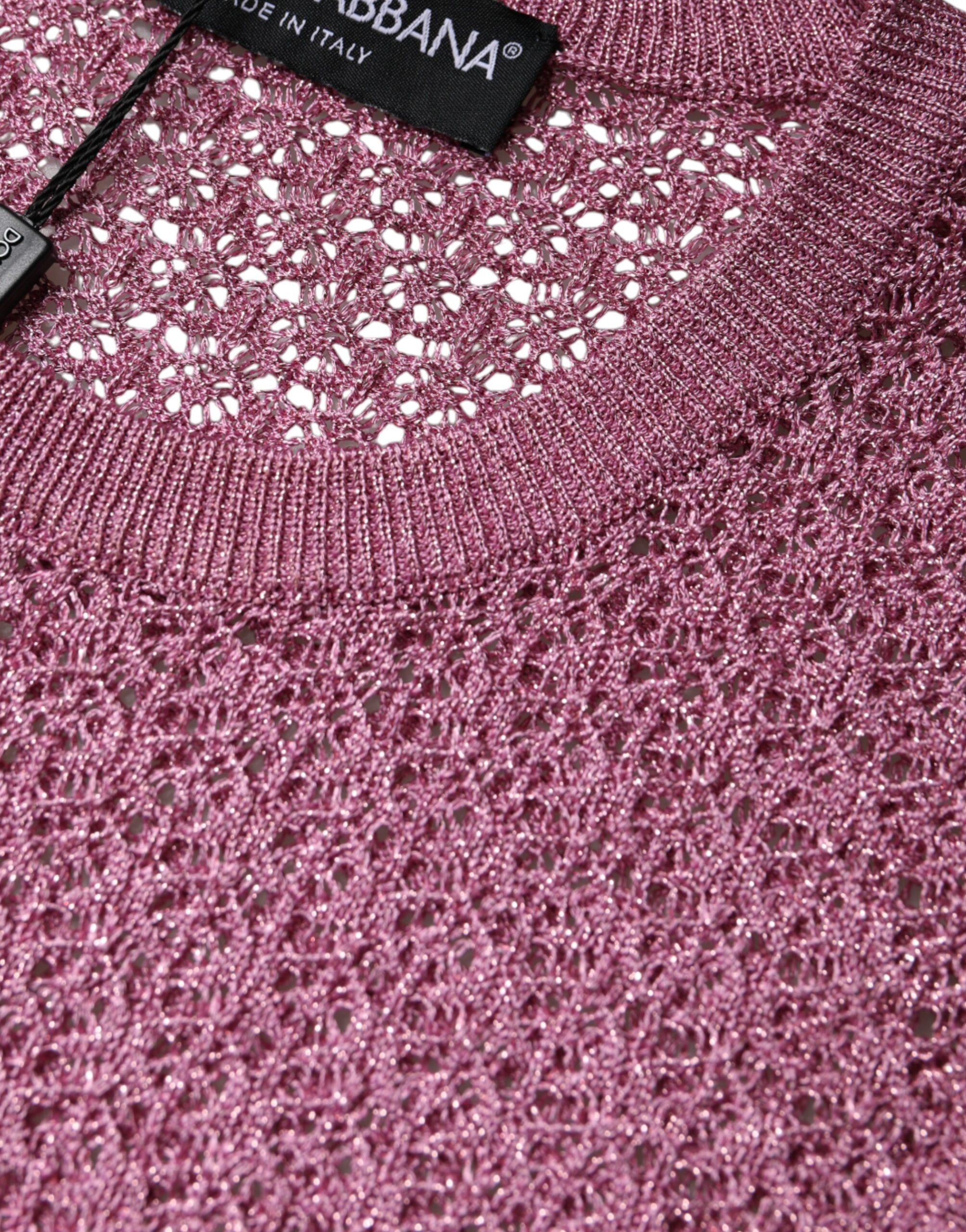 Dolce & Gabbana Pinkes ärmelloses Tank-Top aus Mesh-6