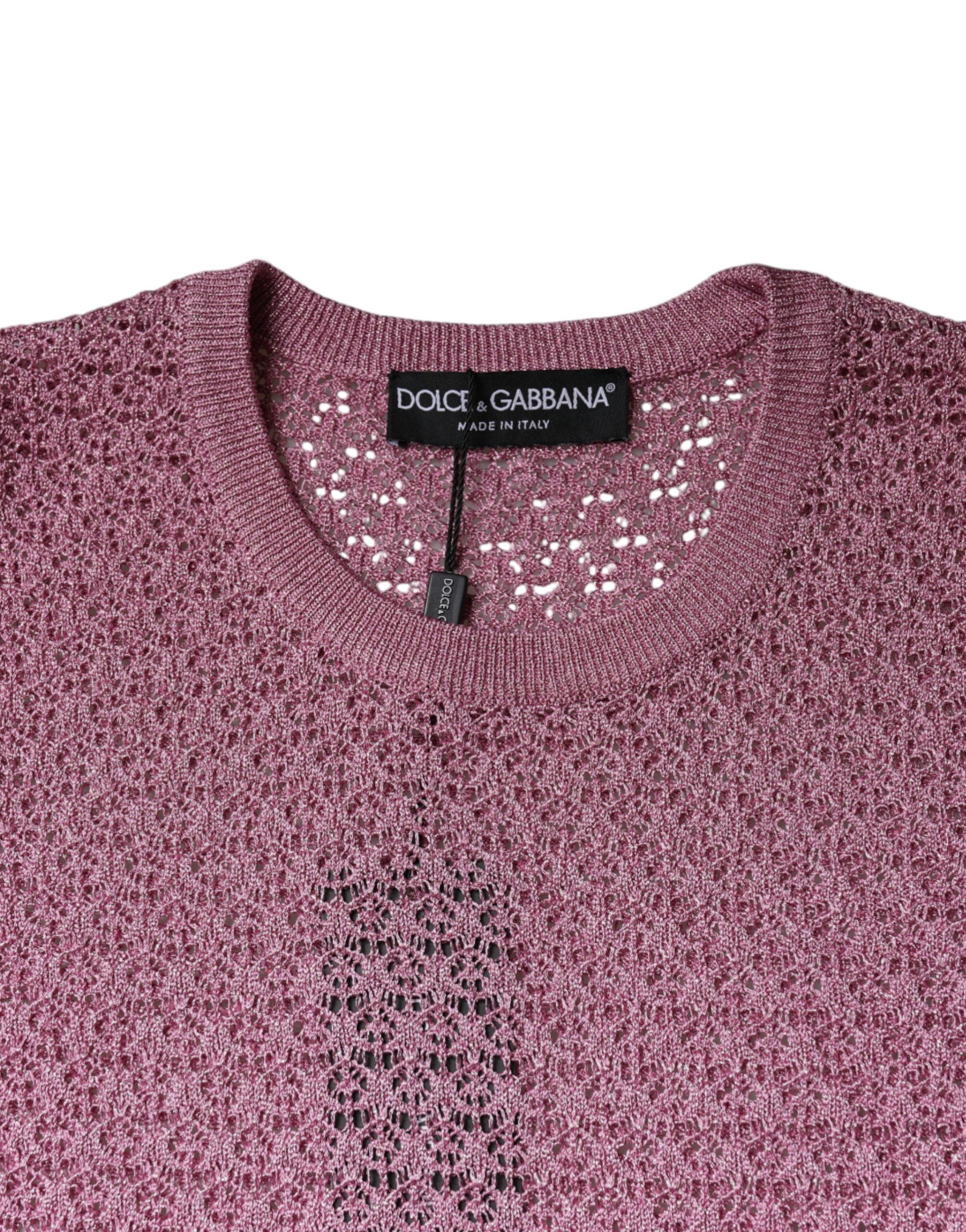 Dolce & Gabbana Pinkes ärmelloses Tank-Top aus Mesh-7