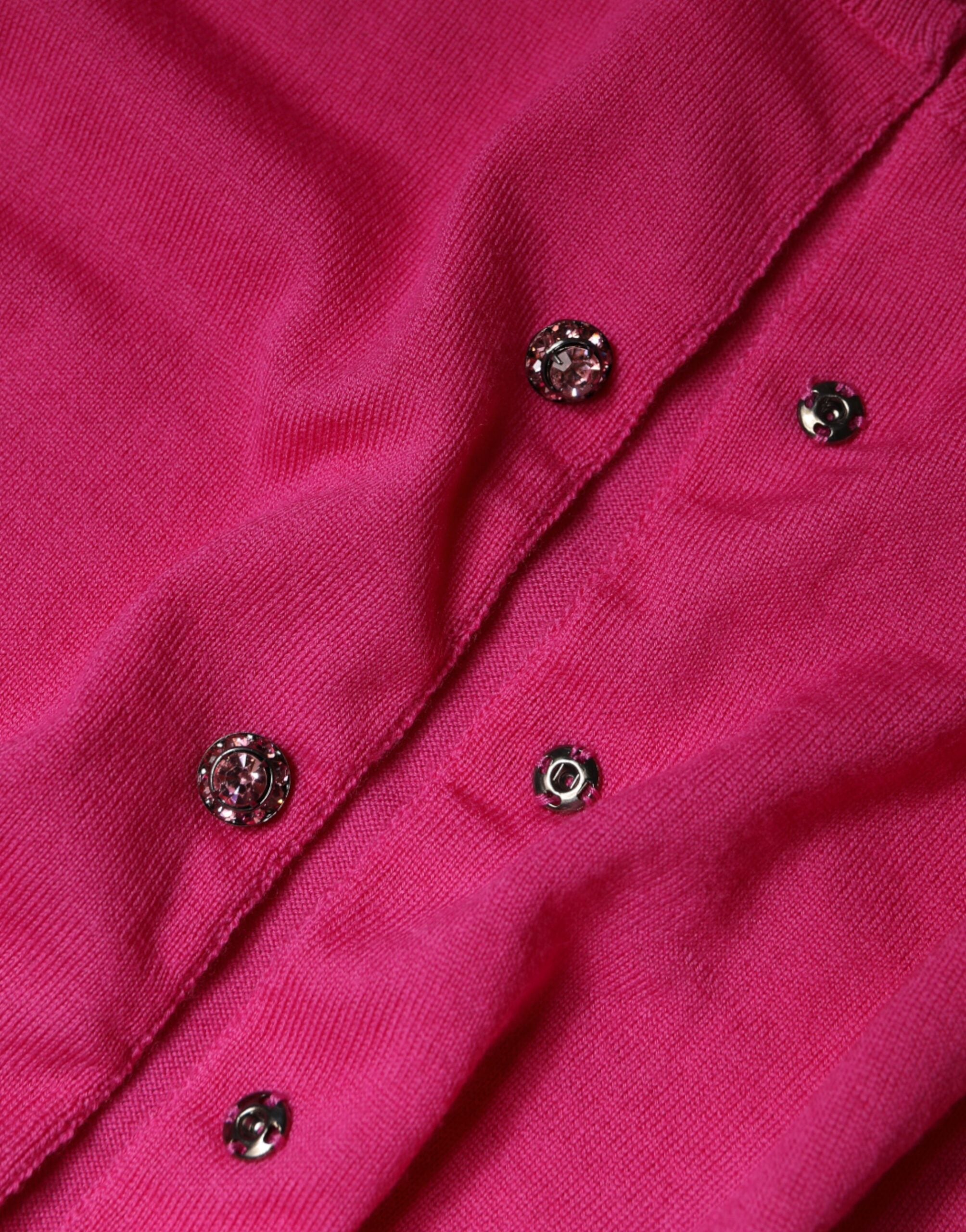 Dolce & Gabbana Pink wool cardigan with button placket-6
