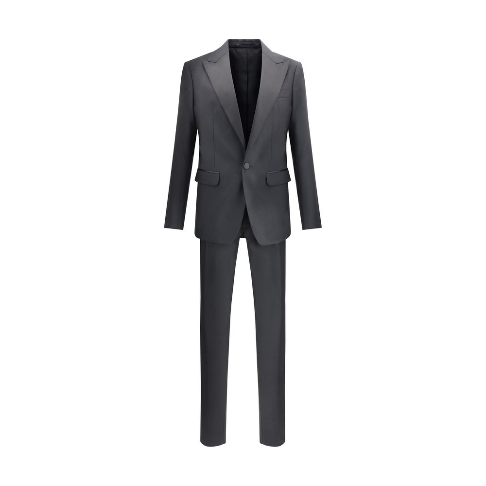 Dsquared² Schwarzer Woll-Anzug aus Fleece mit zwei Teilen-1