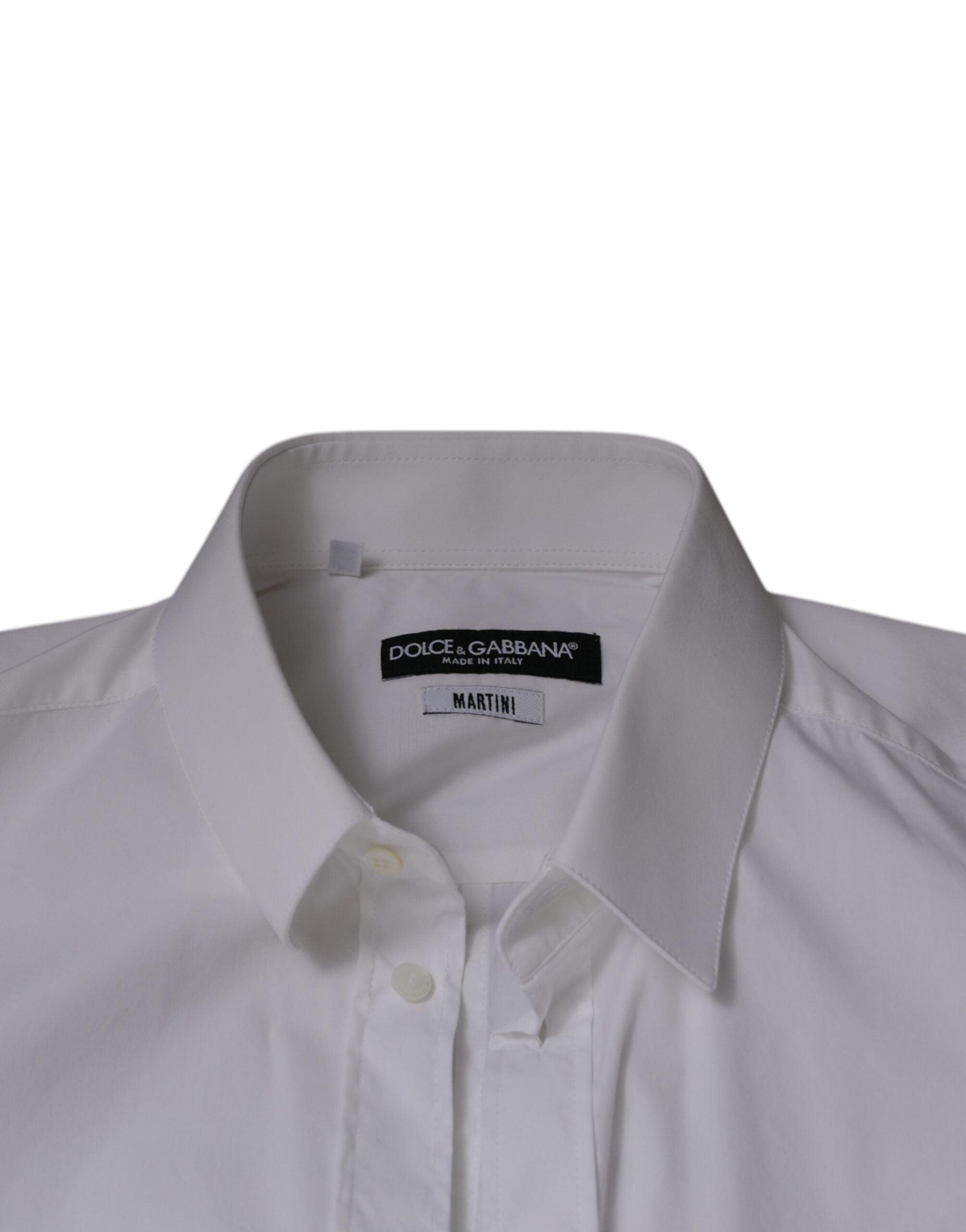 Dolce & Gabbana White Cotton Blend Men's MARTINI Dress Shirt-7