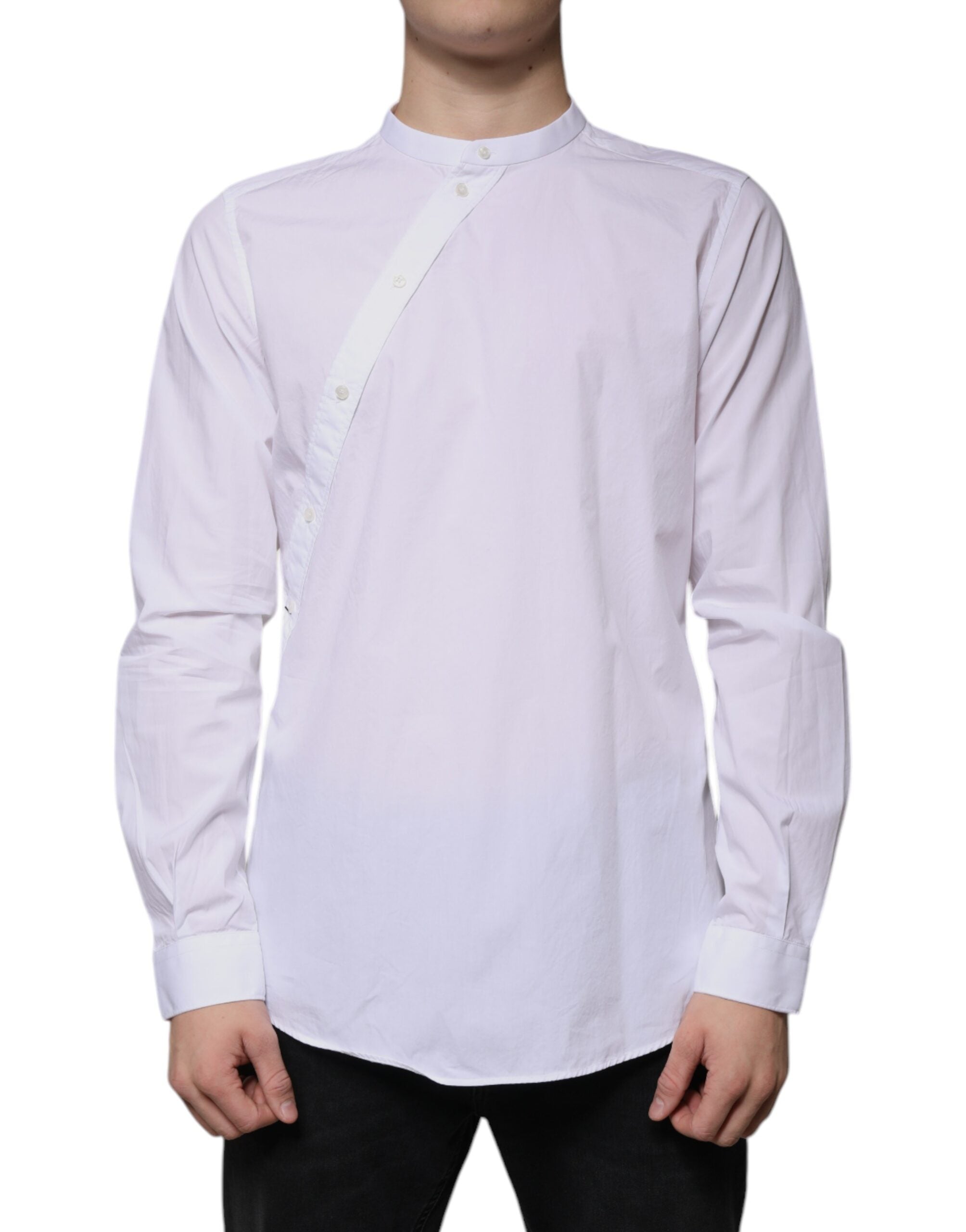 Dolce & Gabbana White Cotton Shirt MARTINI Slim Fit-1