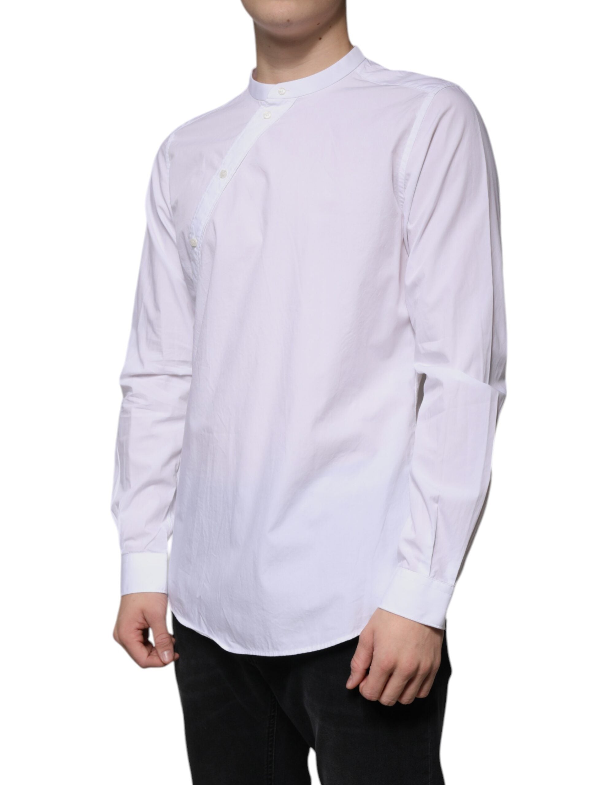 Dolce & Gabbana White Cotton Shirt MARTINI Slim Fit-3