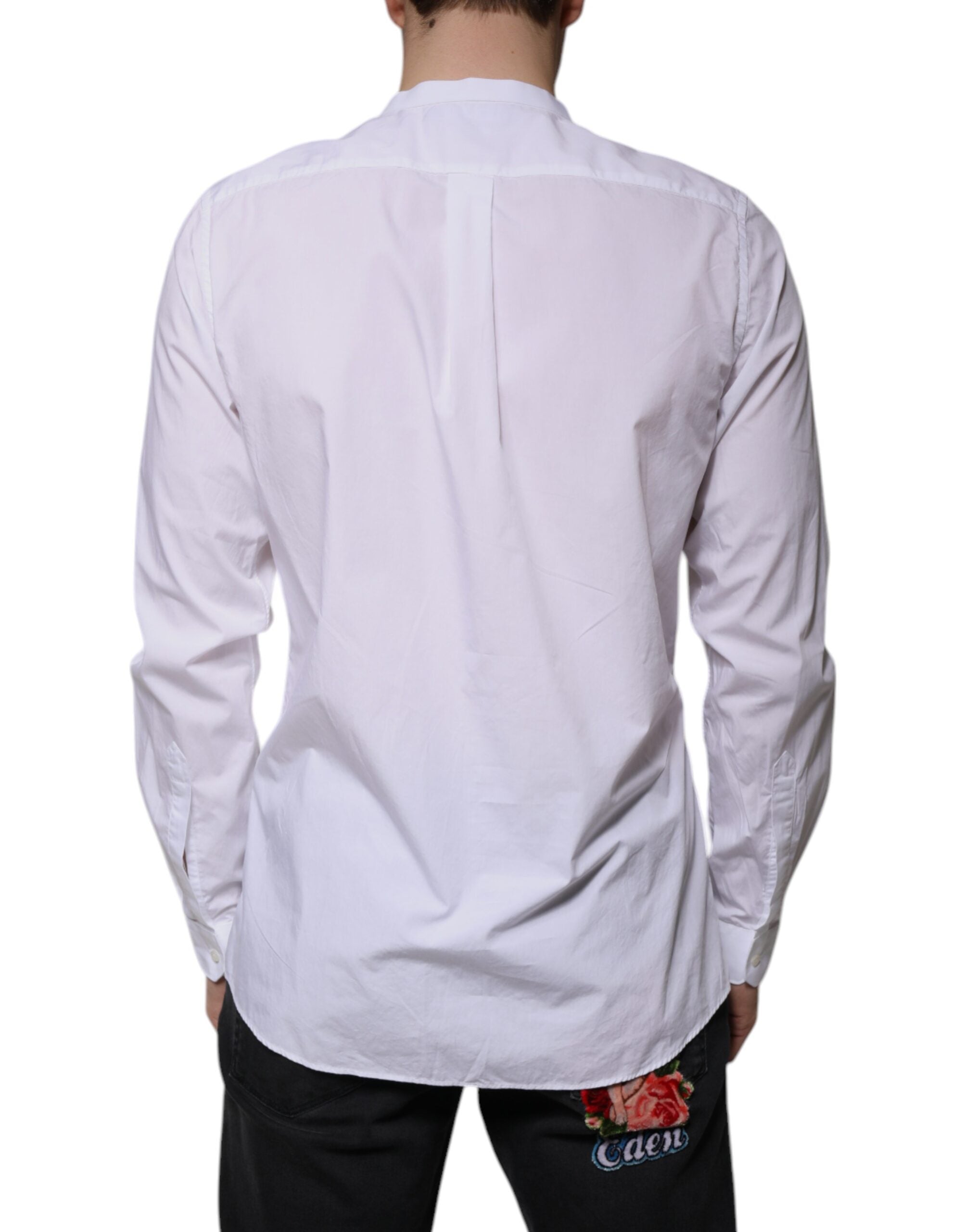 Dolce & Gabbana White Cotton Shirt MARTINI Slim Fit-4