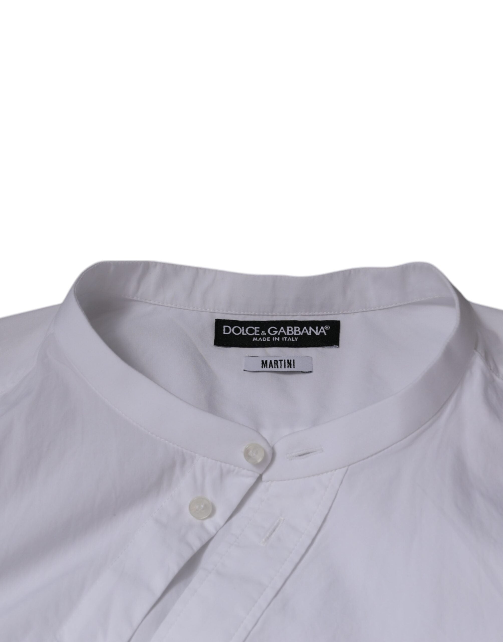 Dolce & Gabbana White Cotton Shirt MARTINI Slim Fit-7