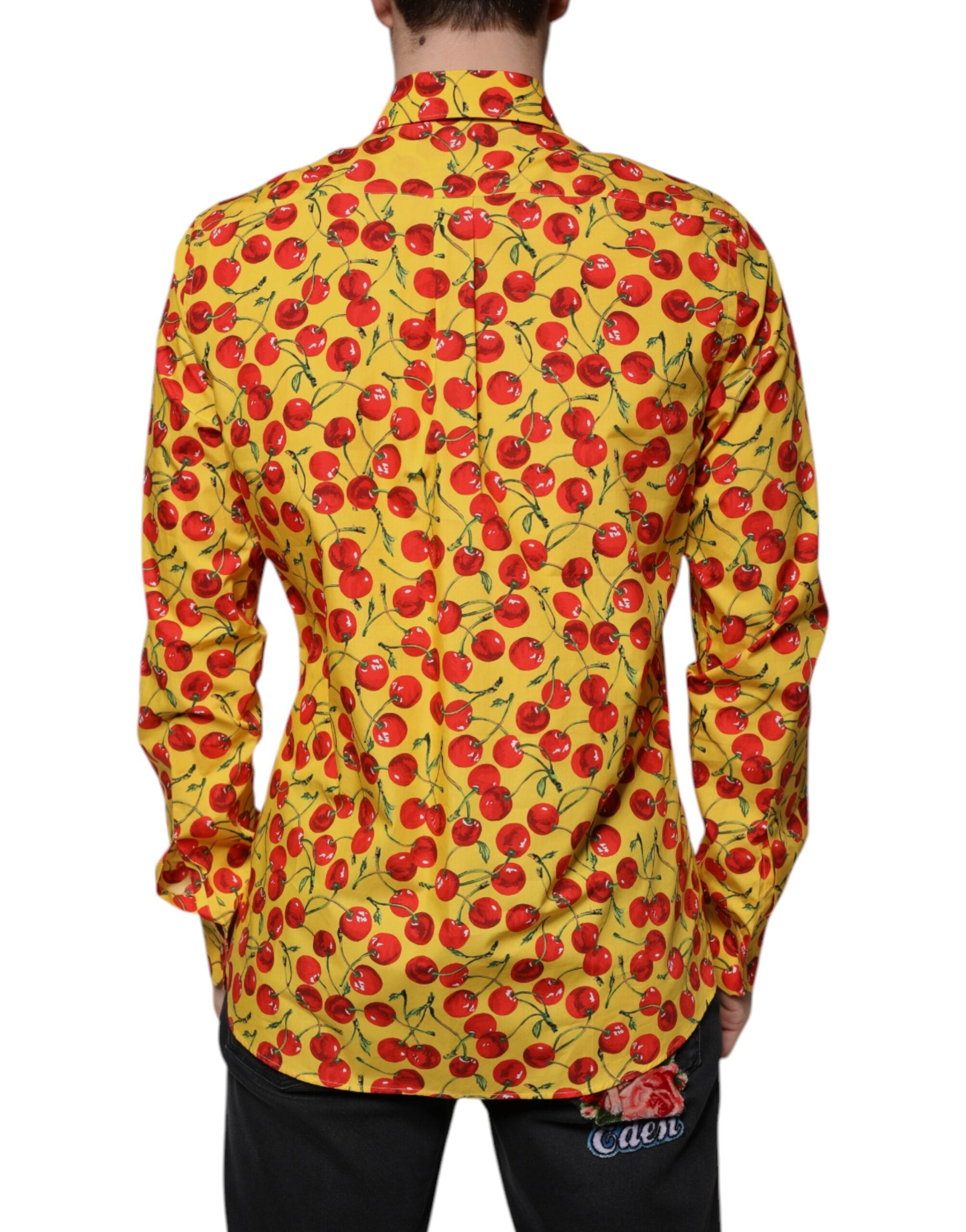 Dolce & Gabbana Gelbes Kirschbaum-Baumwollhemd MARTINI-4
