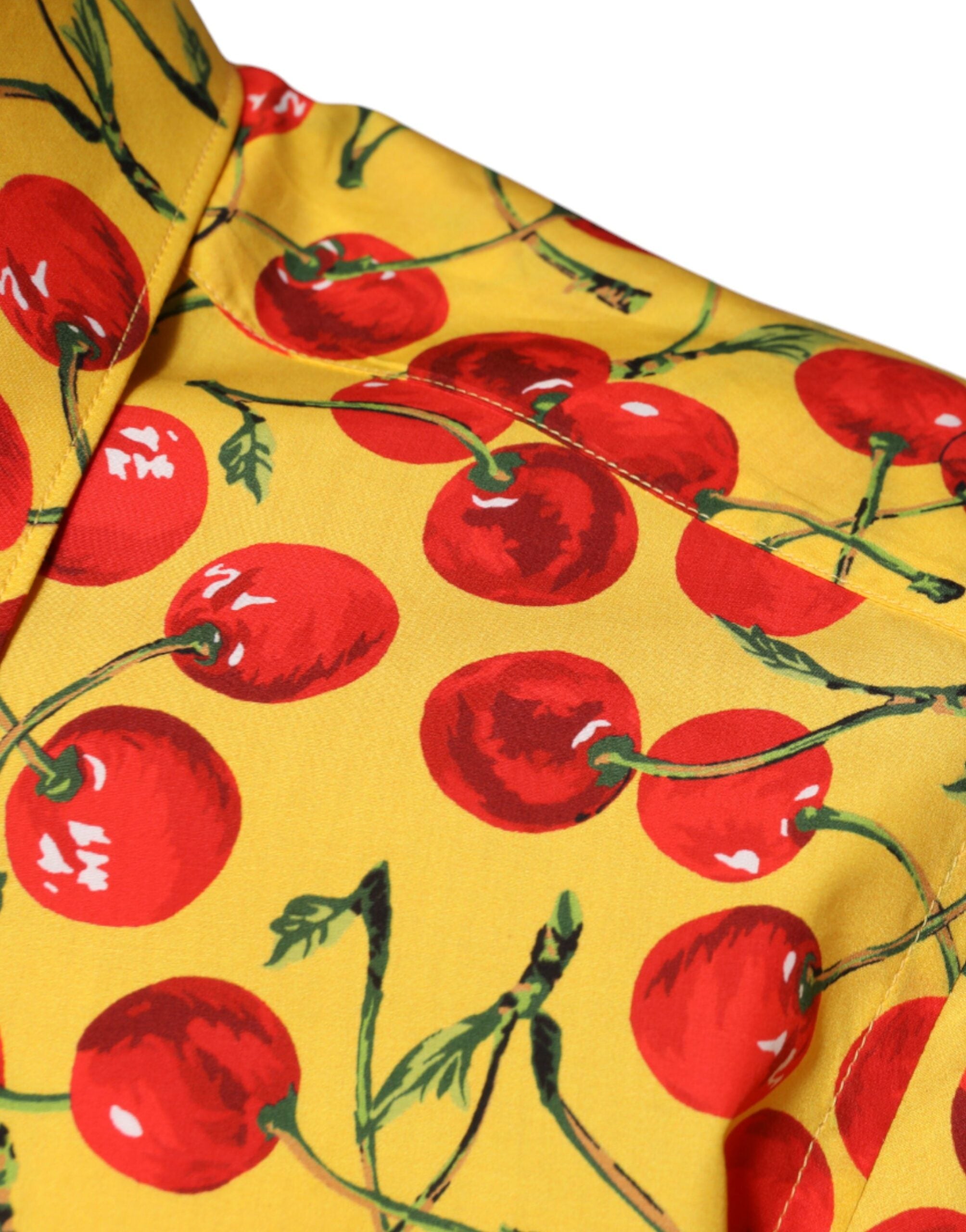 Dolce & Gabbana Gelbes Kirschbaum-Baumwollhemd MARTINI-6
