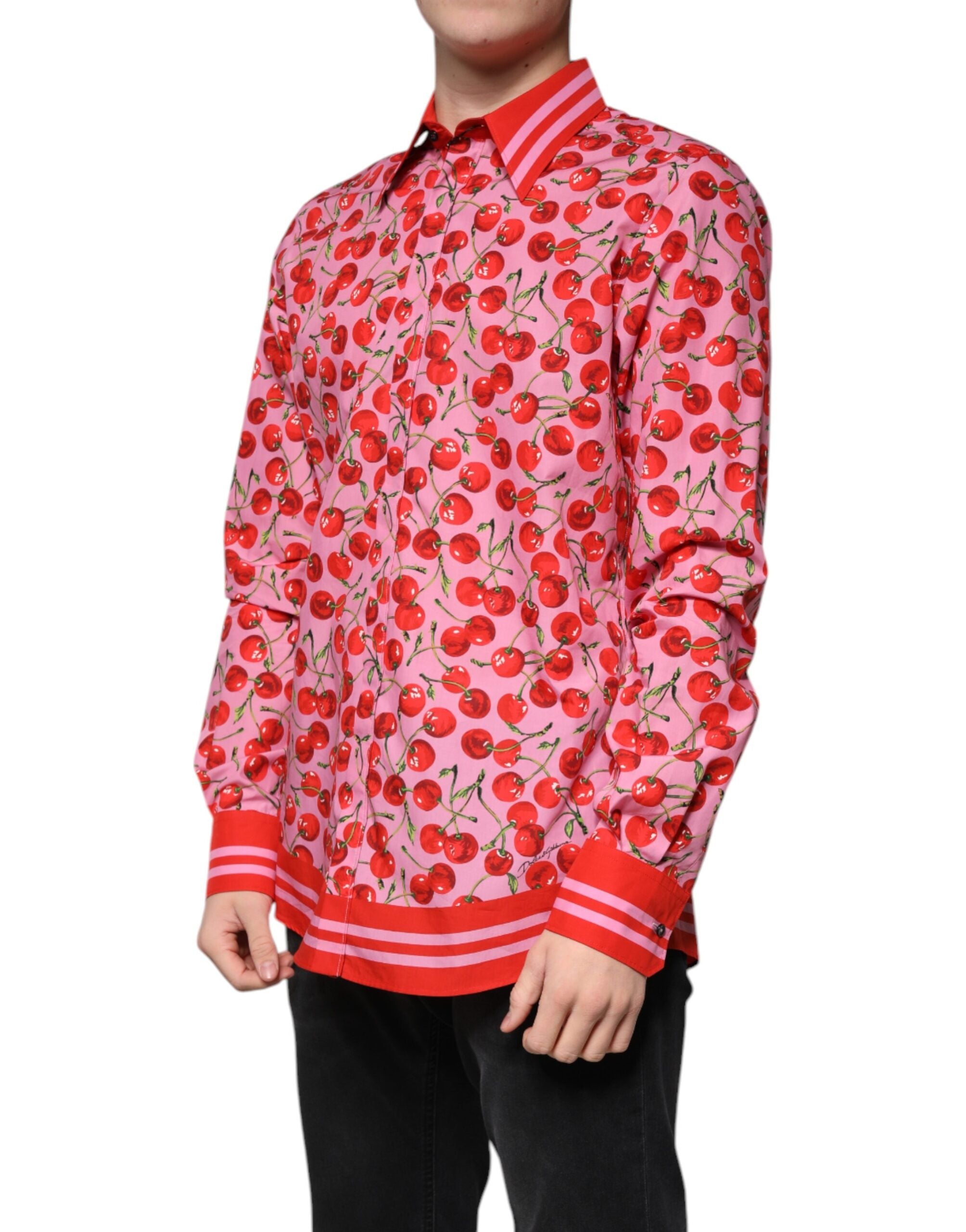 Dolce & Gabbana Rosa Kirsche Baumwolle Formal MARTINI Kleid Hemd-3