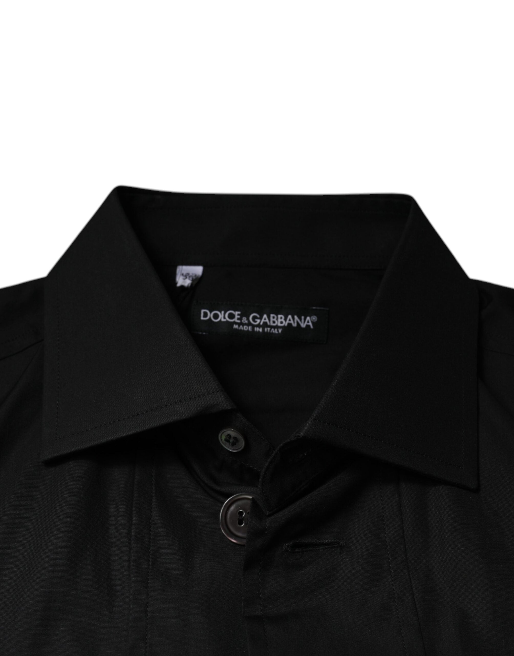Dolce & Gabbana Schwarzes Baumwollhemd mit langen Ärmeln für formelle Anlässe-7