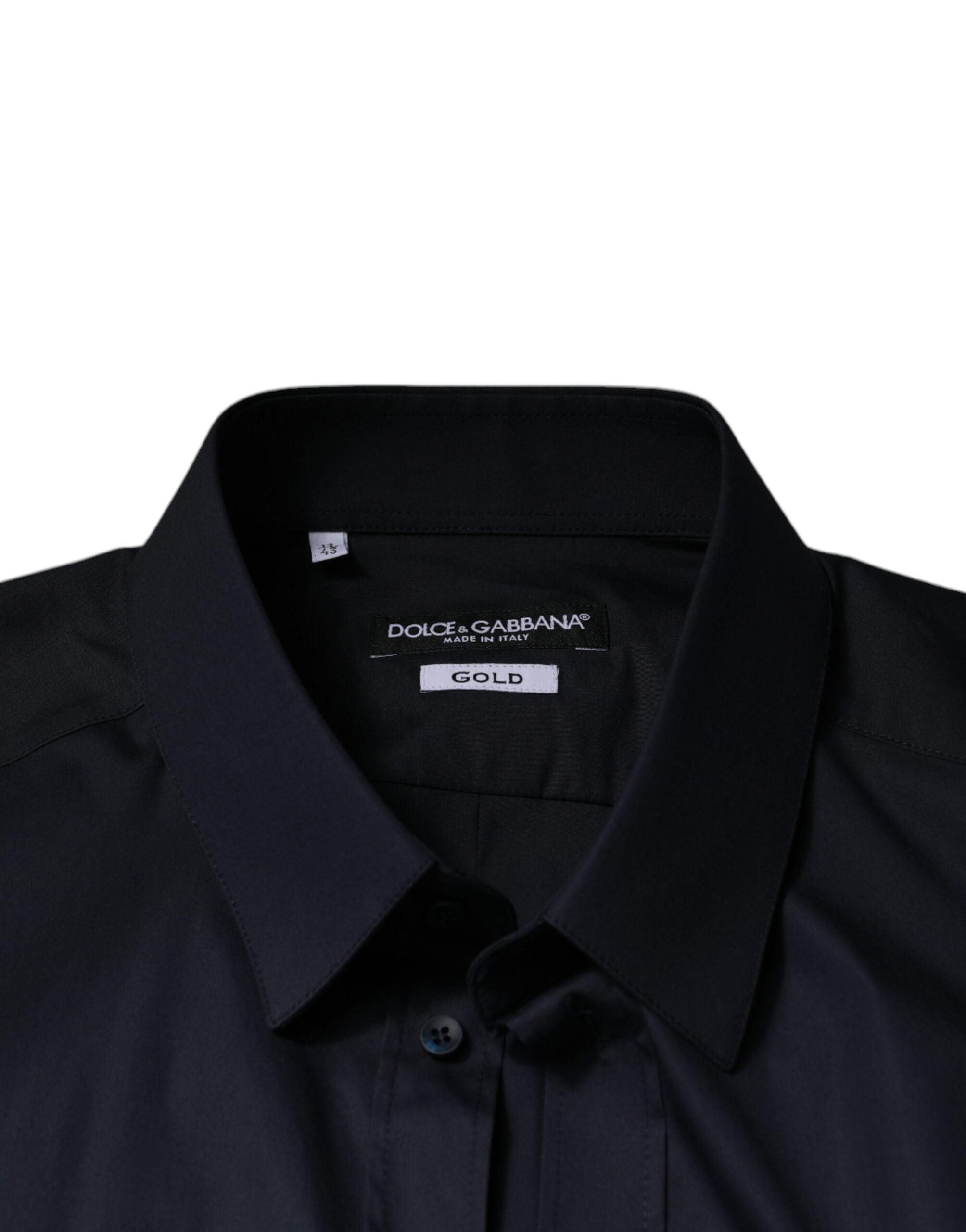 Camisa formal Dolce & Gabbana negra GOLD en mezcla de algodón-7