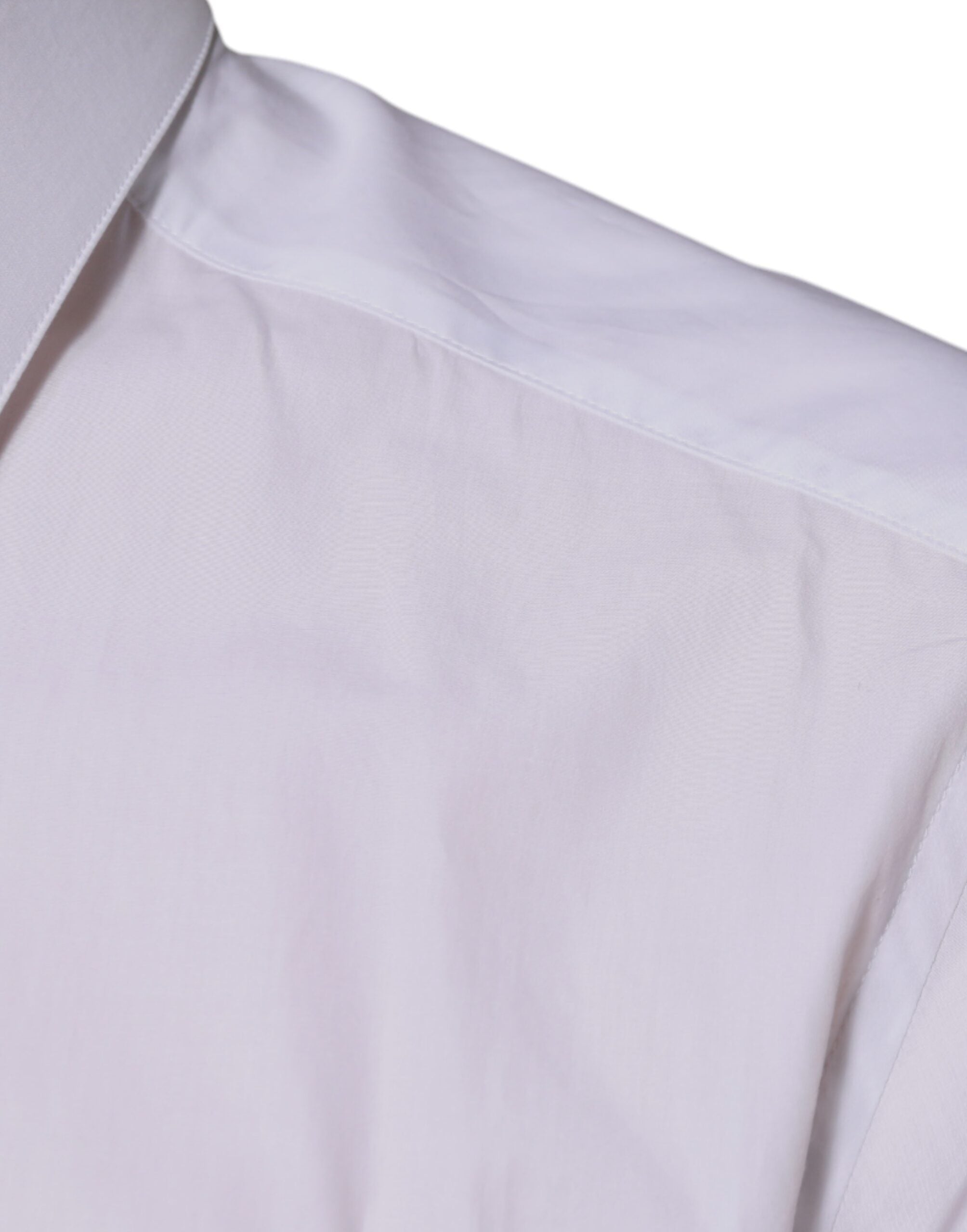 Dolce & Gabbana White Logo Cotton Shirt for Men GOLD-6