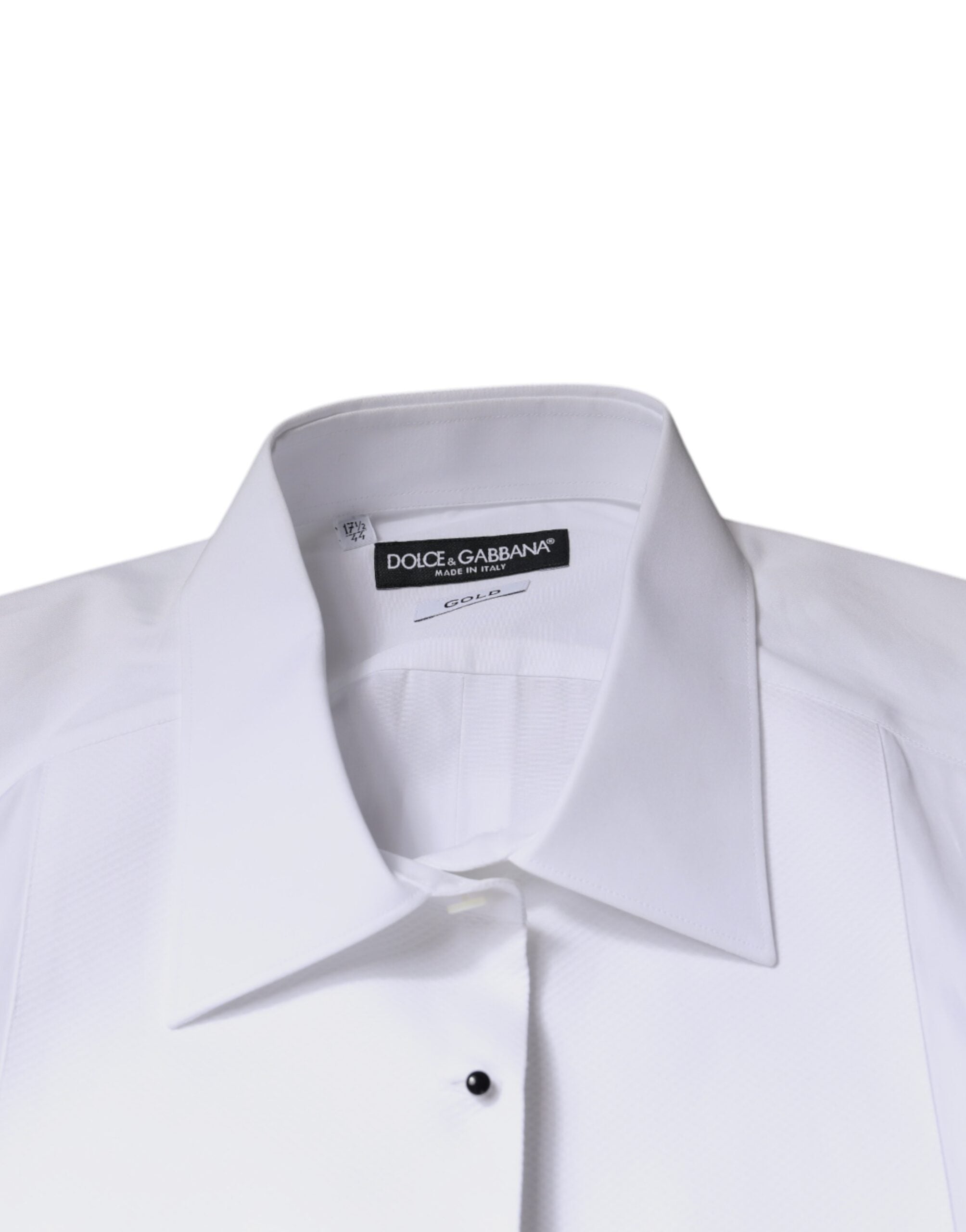Dolce & Gabbana White Bib Cotton Poplin GOLD Formal Shirt-7