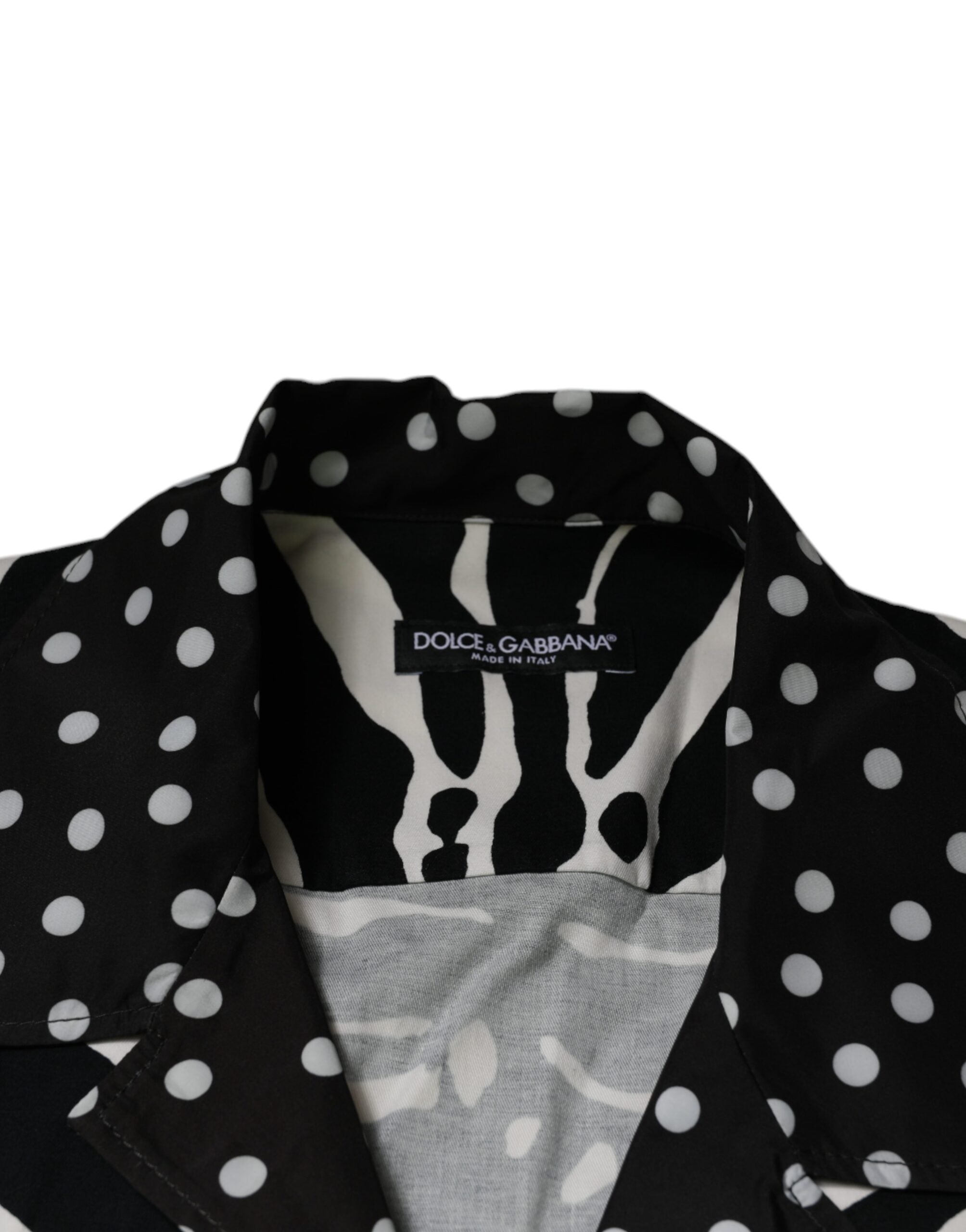 Dolce & Gabbana Black White Zebra Button Down Shirt in Oversize-7