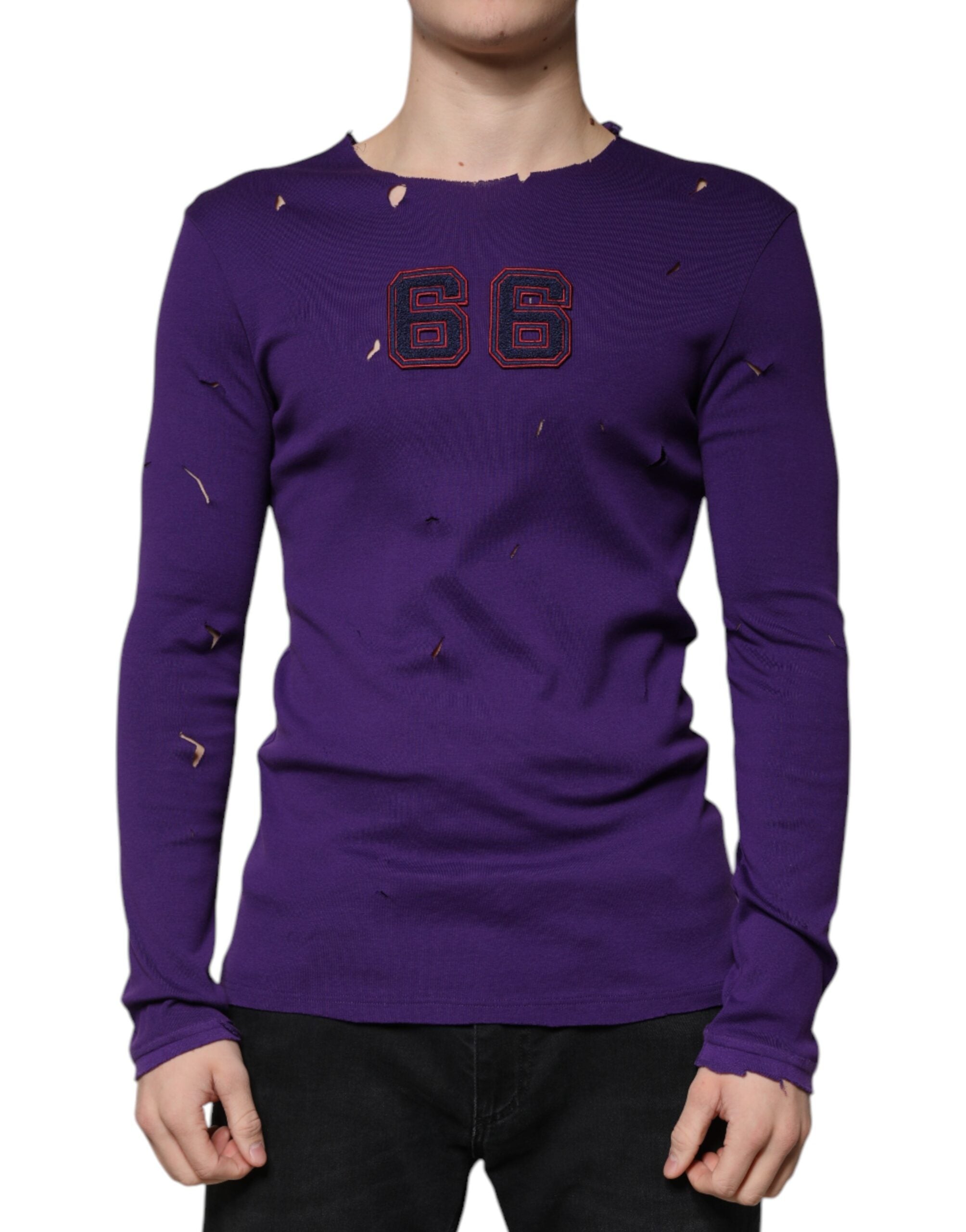 Dolce & Gabbana Lila Baumwolle Rundhalsausschnitt Pullover Männer Pullover-2